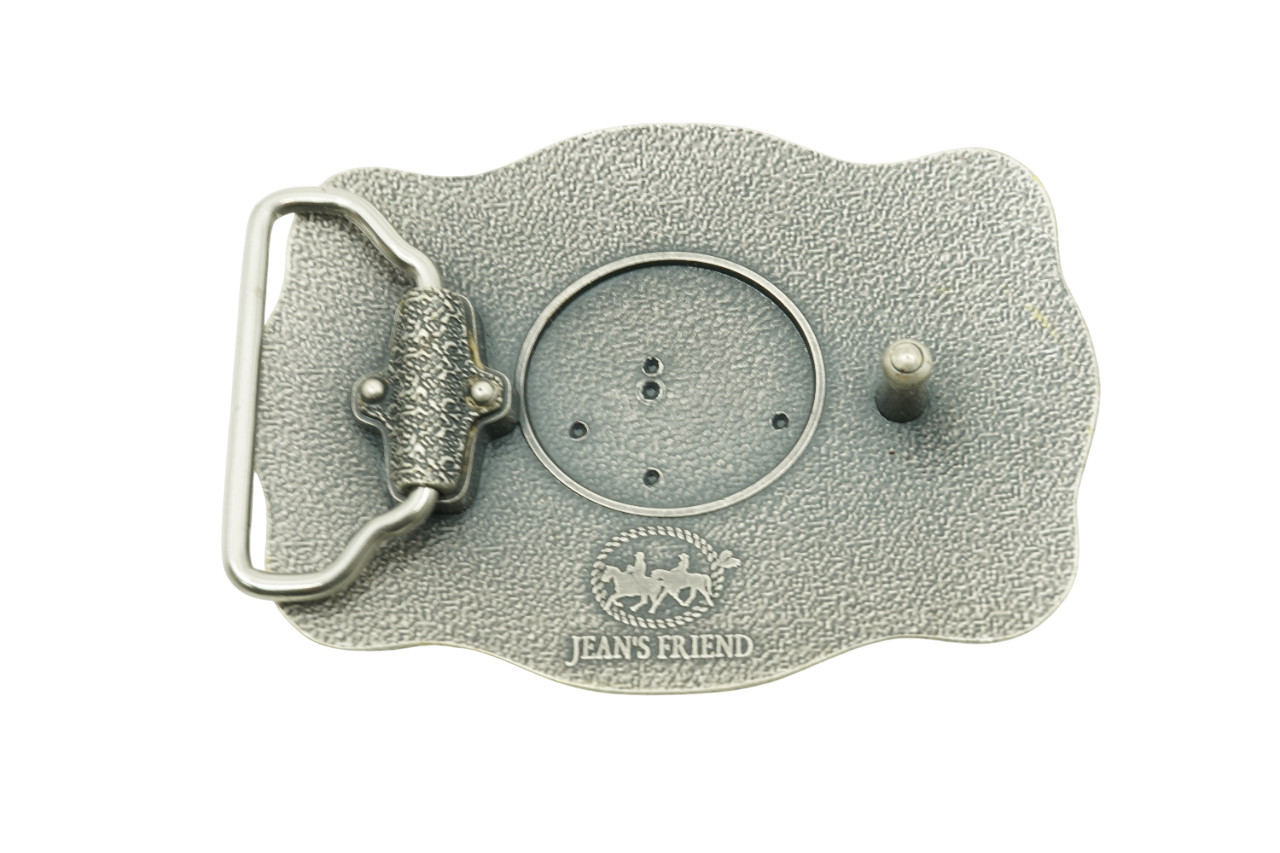 Western Gold/Silver Southwest Carved Flower Pattern Metal Belt Buckle