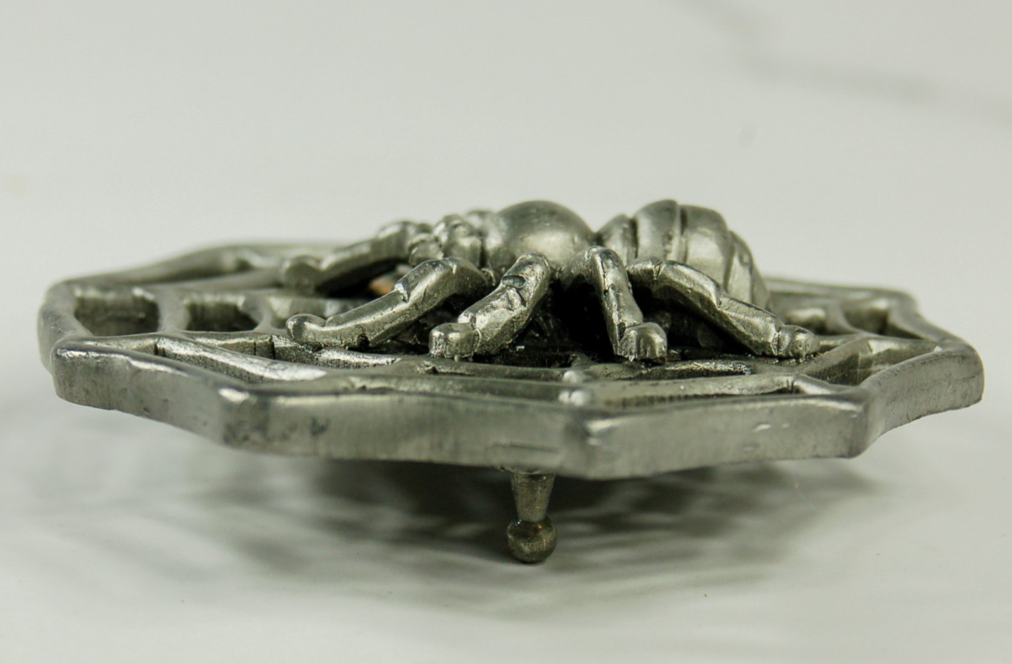 Spider and Web pewter belt buckle
