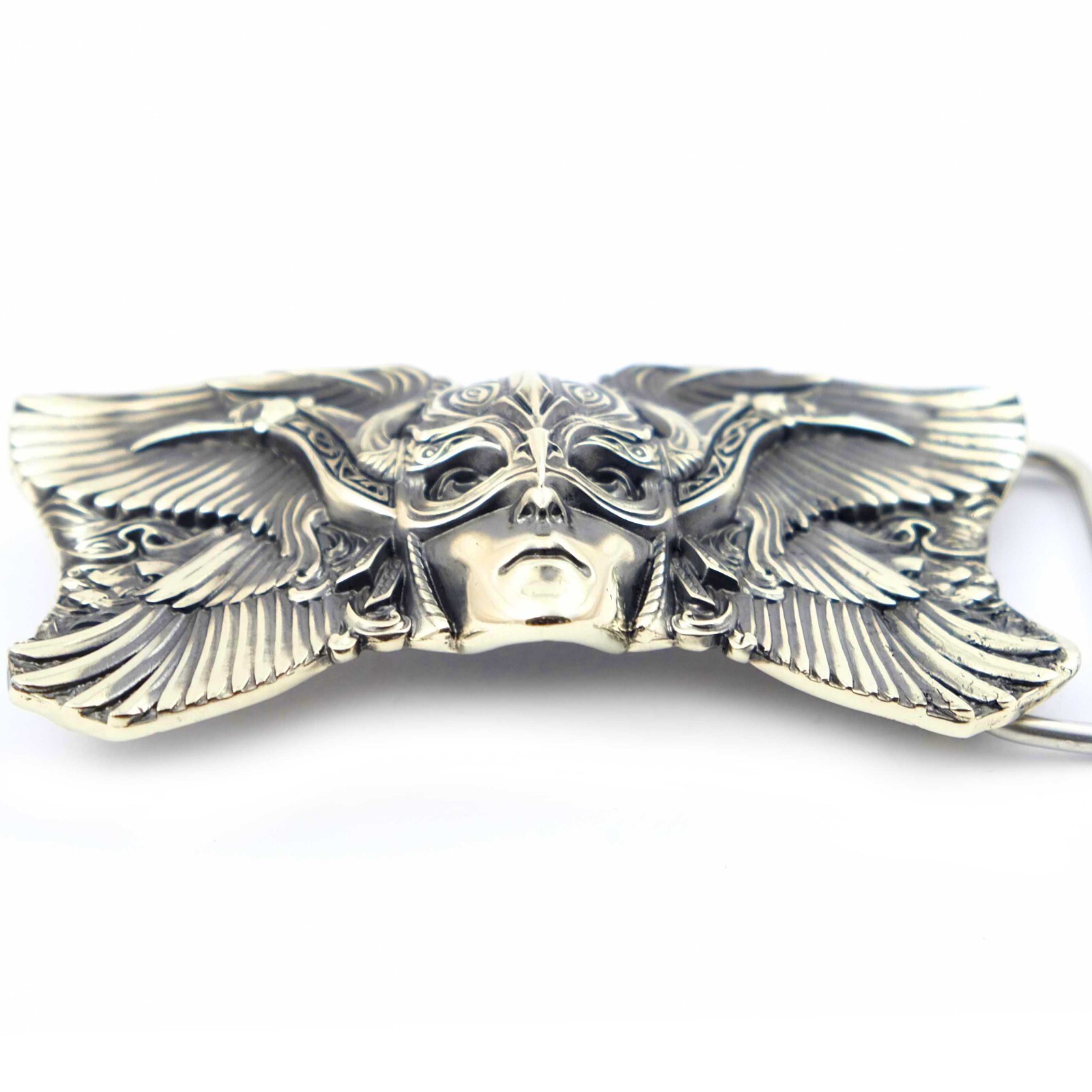 Valkyrie german silver belt buckle, Scandinavian Nordic Celtic Viking buckle