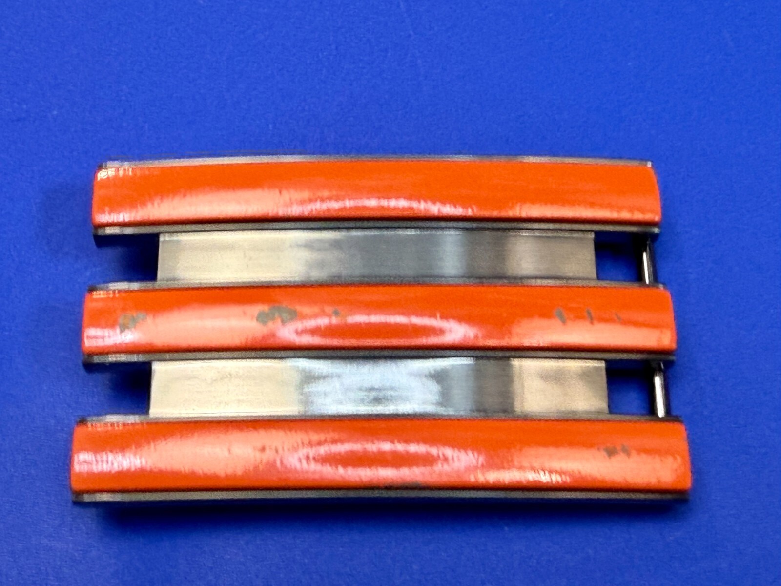 Adidas Golf Trophy Used Vintage Orange On Black Colored Stripes Belt Buckle