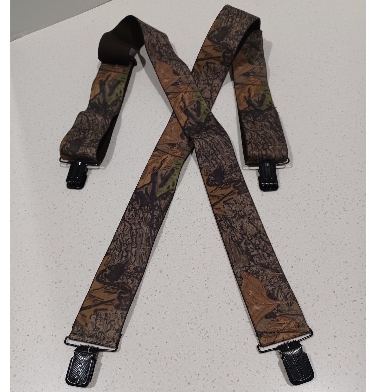 X-Style Clip-on Suspenders Camouflage Browm