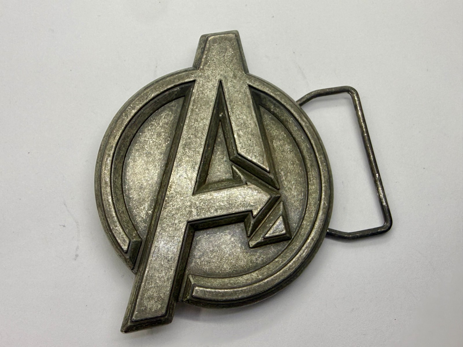 Marvel Comics Avengers Superhero Movie Logo Silver Color Used Belt Buckle