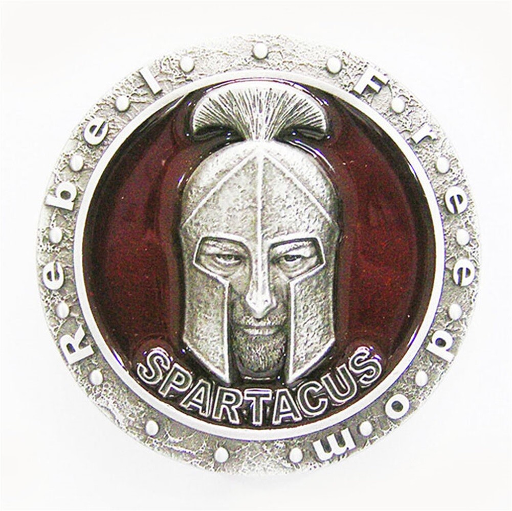 Spartacus Gladiator Warrior Red Enamel Metal Belt Buckle