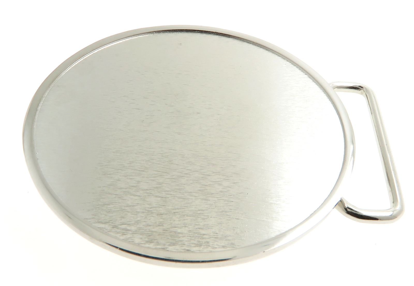 Chrome Bright Silver Blank Round Metal Belt Buckle