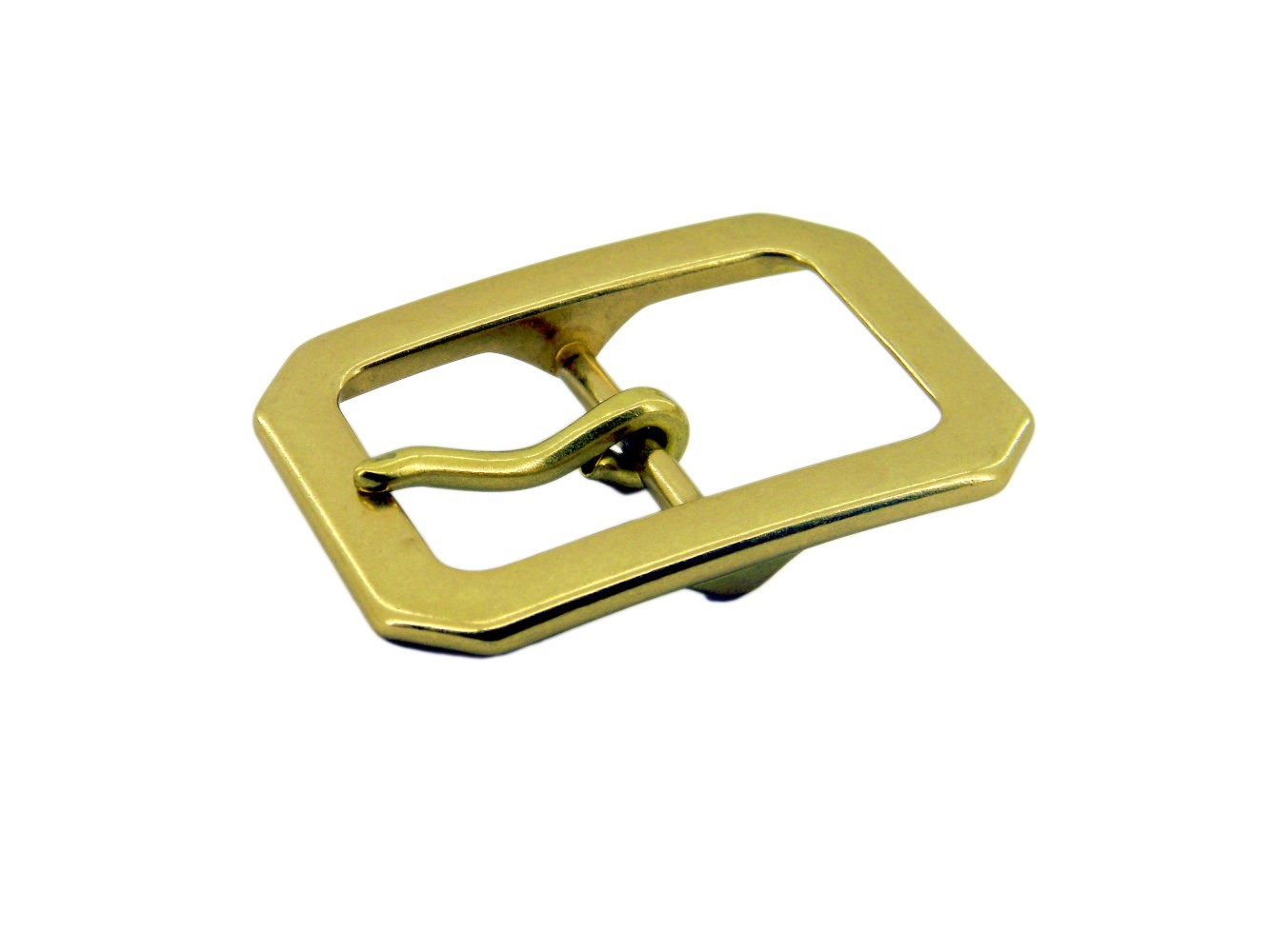 Solid Brass Double Prong Belt Buckle Heavy Duty Leather Belt 40mm Gold