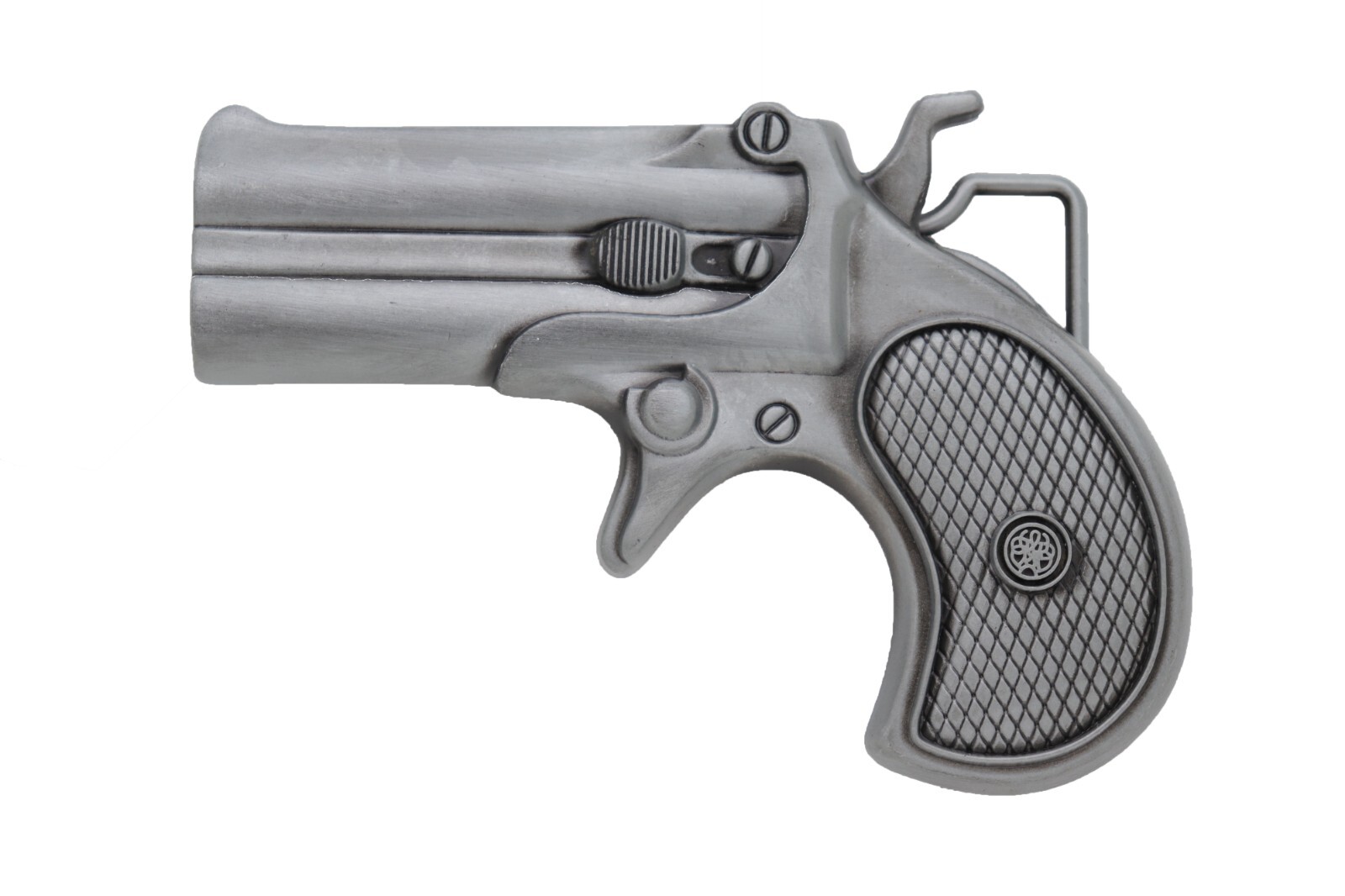 Men Silver Metal Western Fashion Belt Buckle Handgun Revolver Gun Rider Trucker