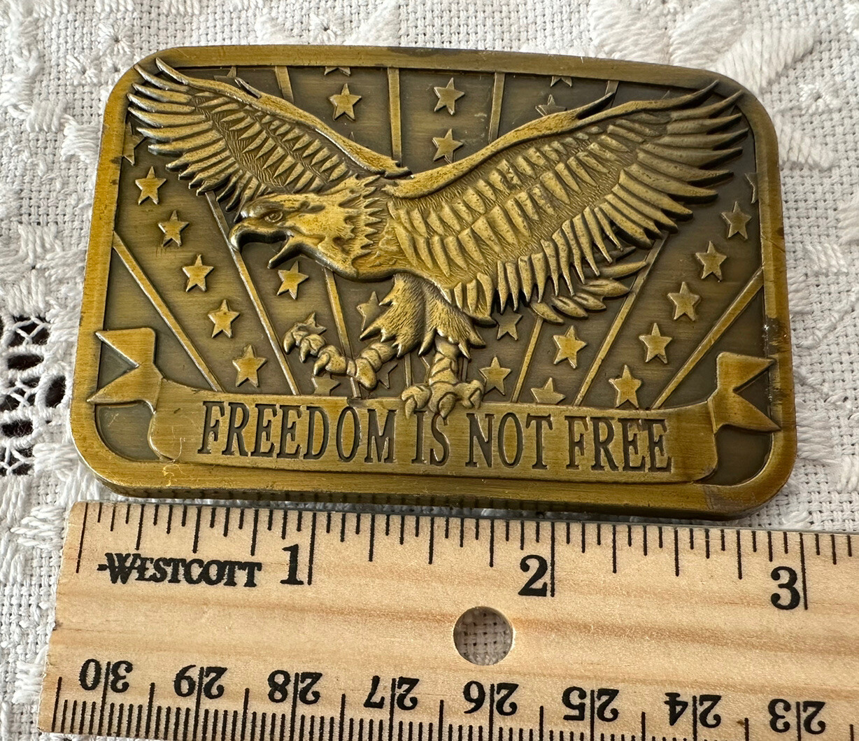 Freedom Is Not Free Brass Belt Buckle By Sponsor 2014
