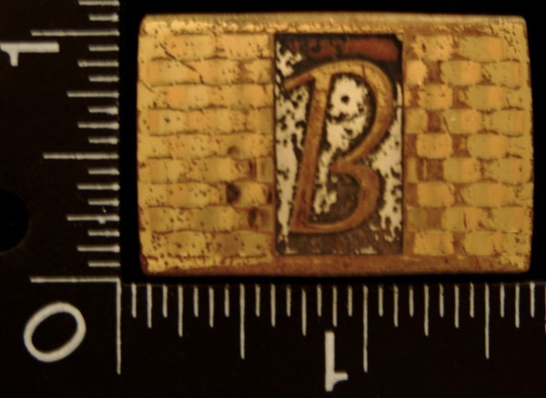 LJ12146 VINTAGE ***B*** HICKOK USA MASTER PLATE INITIAL WEB BELT BUCKLE