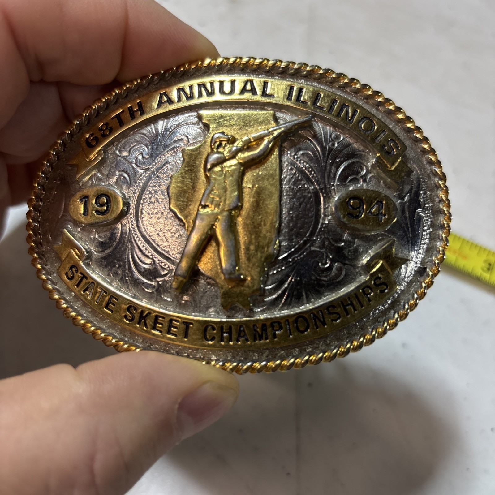 VINTAGE 1994 68th Annual Illinois State Skeet Championships Belt Buckle #8500