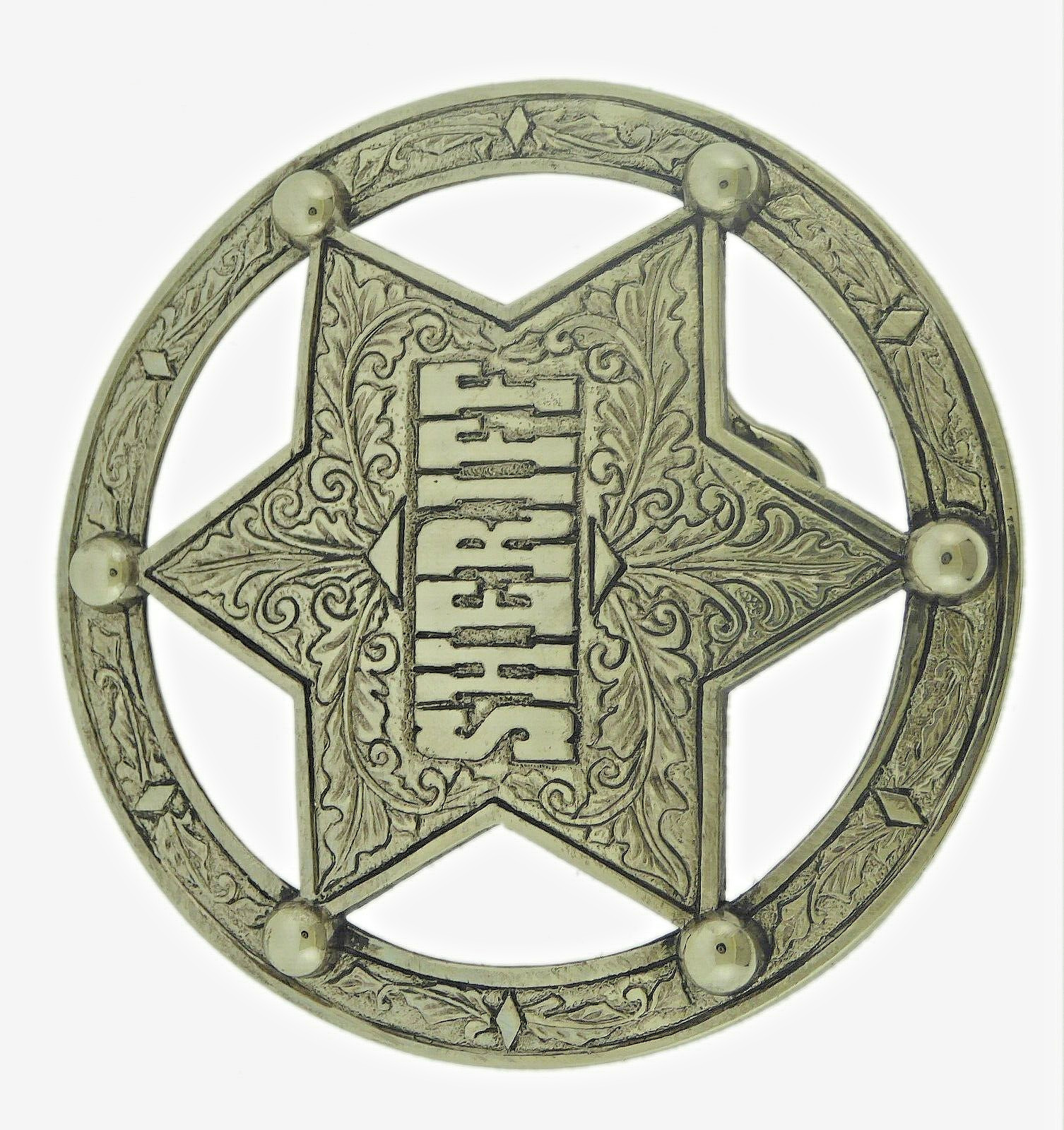 New Star Belt Buckle Texas Usa Sheriff Western Rodeo Cowboy Silver Metal Aztec