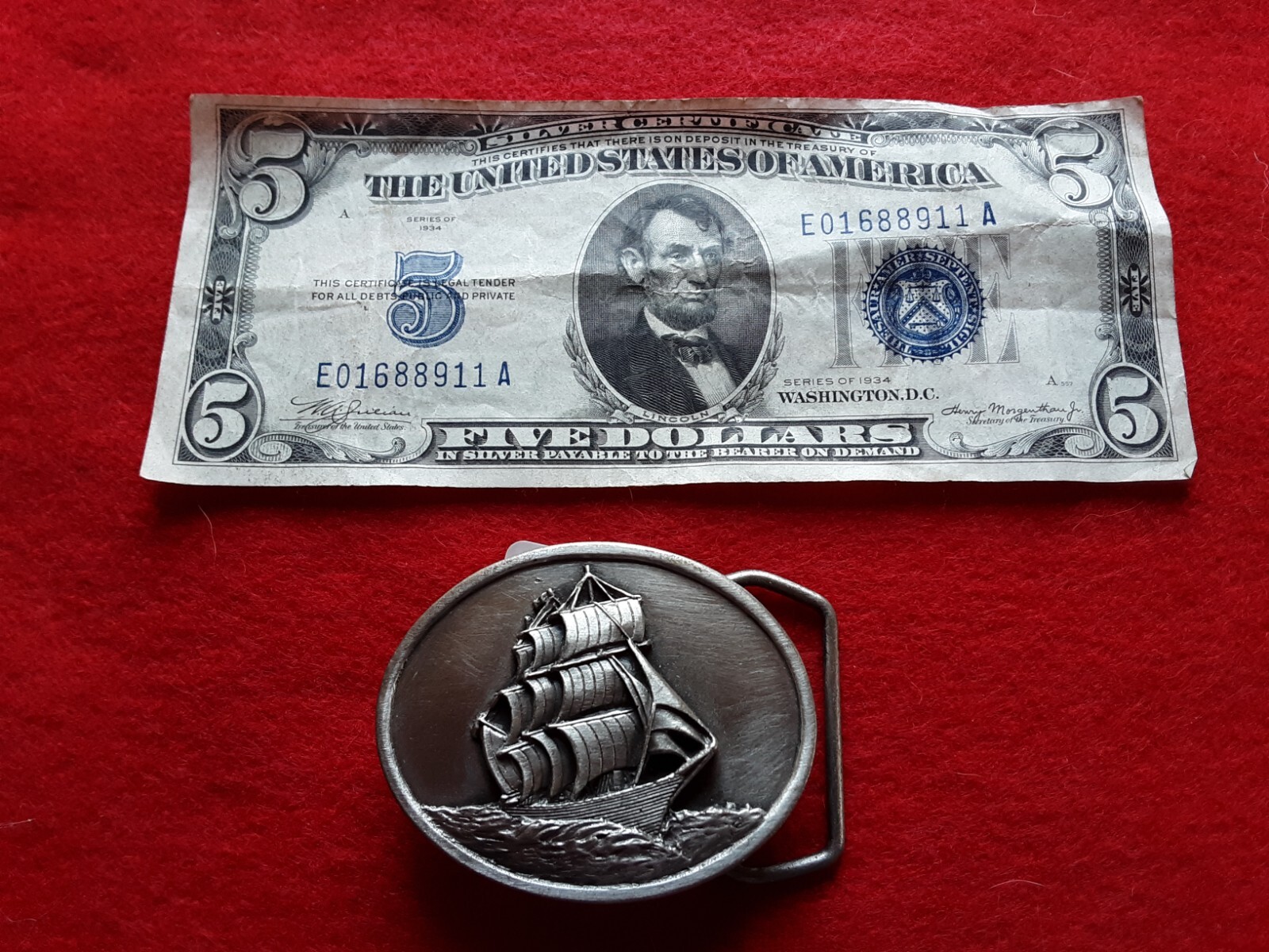 PEWTER BELT BUCKLE, « SAILING » 3-D DESIGN, SISKIYOU-BERGAMOT USA, MAN-0724*08416