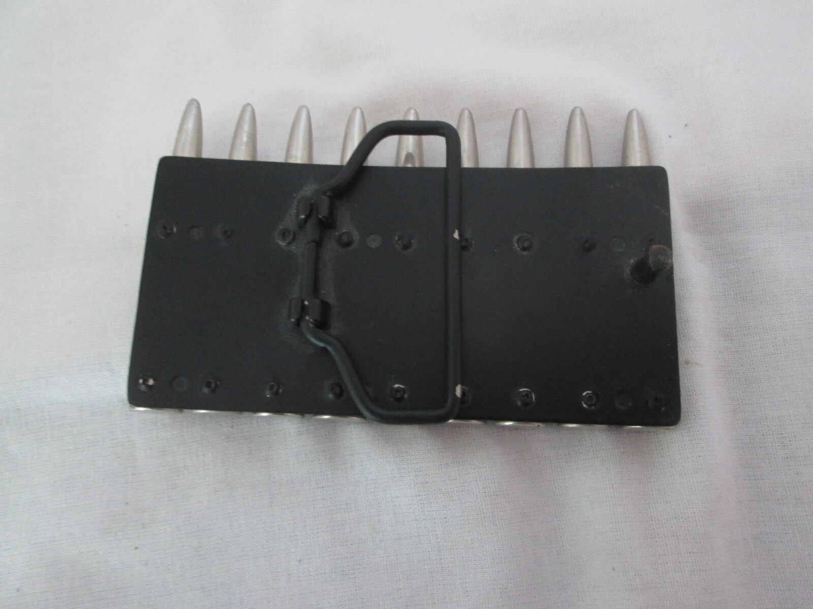 9 Bullet Ammo Belt Buckle Great Condition 2 1/2&Prime; X 4&Prime; Fits 2&Prime; Belt
