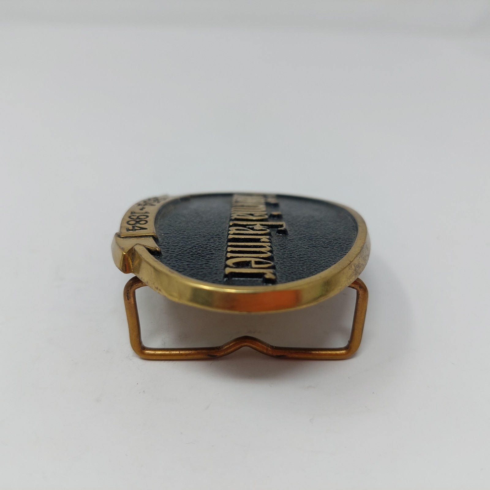 VTG California Farmer Magazine Belt Buckle 130th Aniversary 1984 Brass Jadco 80s