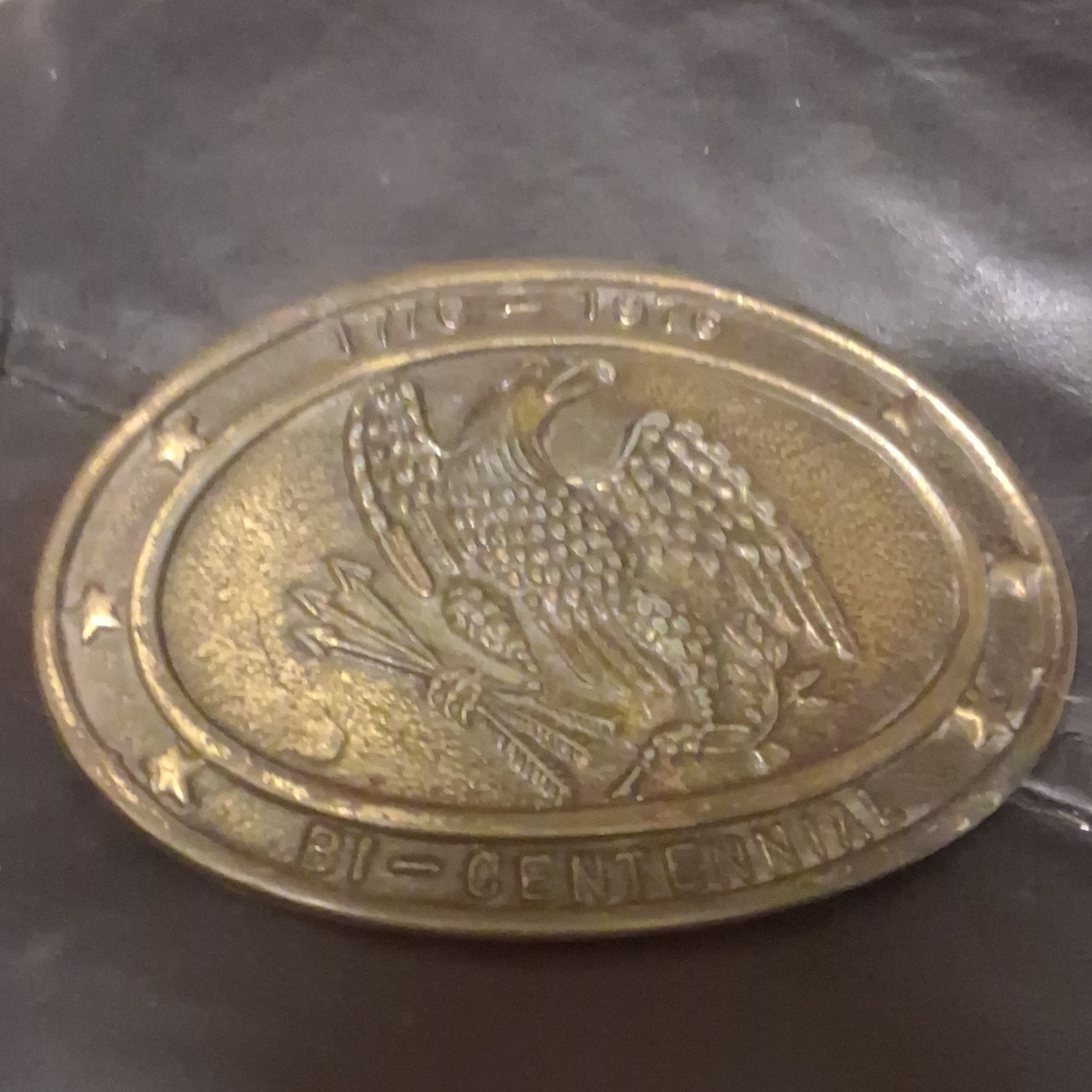 Patriotic Eagle Oval Gold Tone Metal Belt Buckle Antique Finish Fits 1.5 in