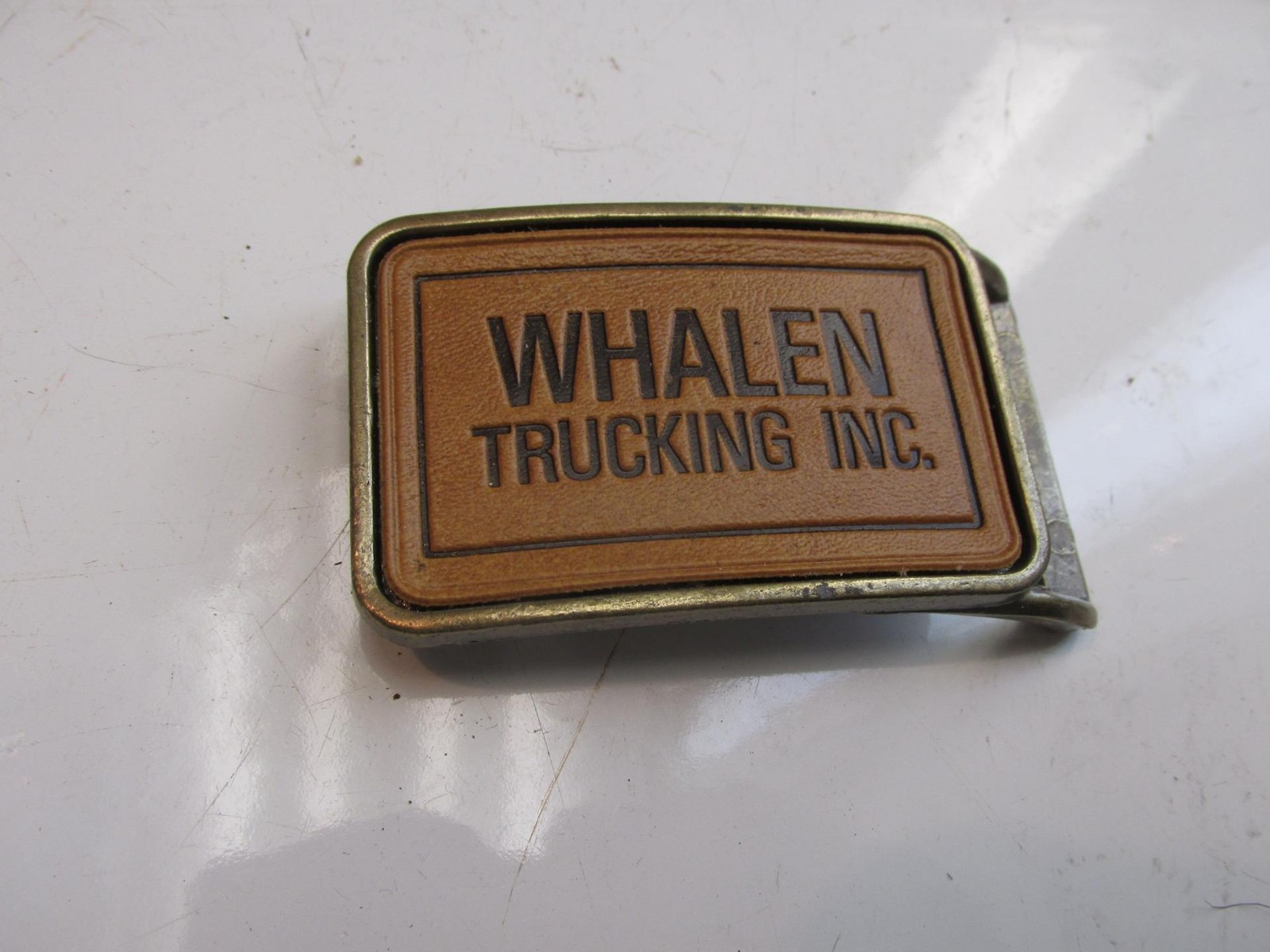 Whalen Trucking INC Leather Wallet & Brass And Leather Belt Buckle In Box