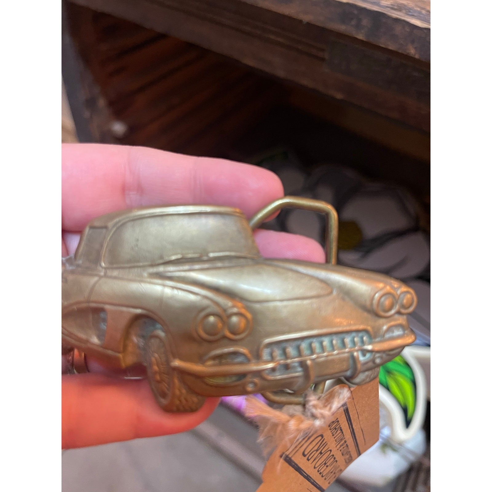 Vintage Solid Brass 1978 Chevrolet Corvette Auto Automobile Car Belt Buckle