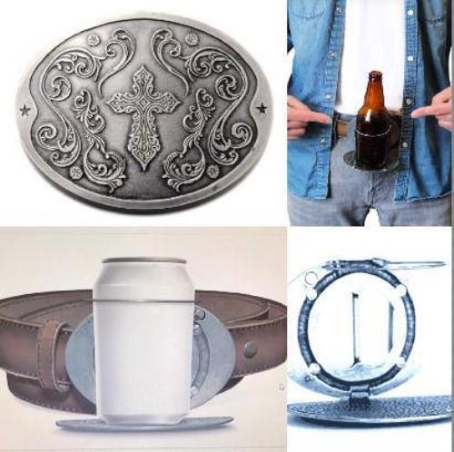 Beverage Pop Can Bottle Holder Religious Cross Belt Buckle Buckles