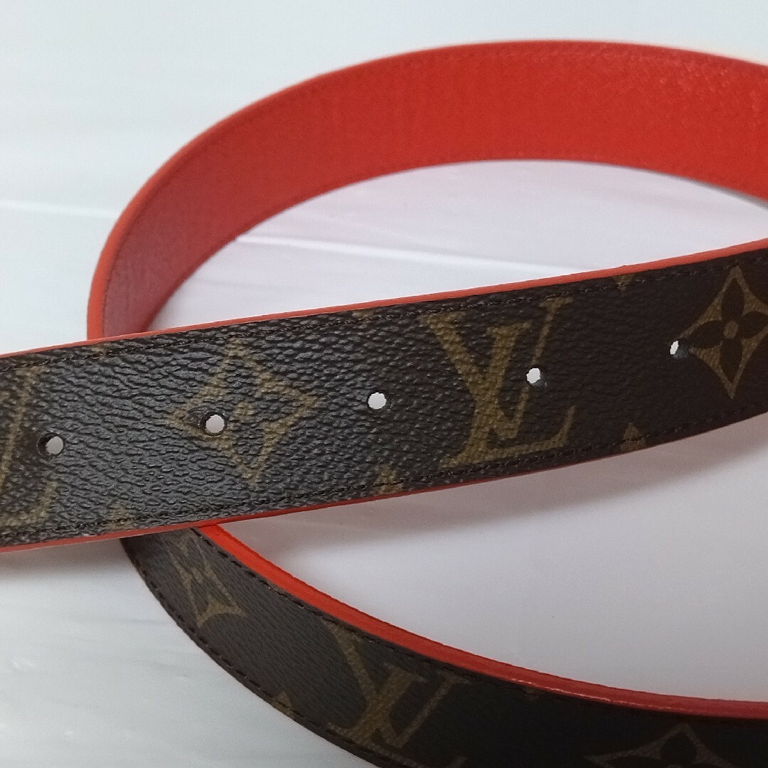 Louis Vuitton Santur LV Initial Belt M9498 Browns Red Monogram Used Japan
