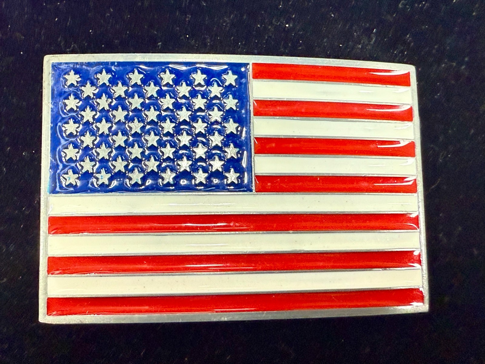Patriots United States American Flag Star Strips Enameled Patriotic Belt Buckle