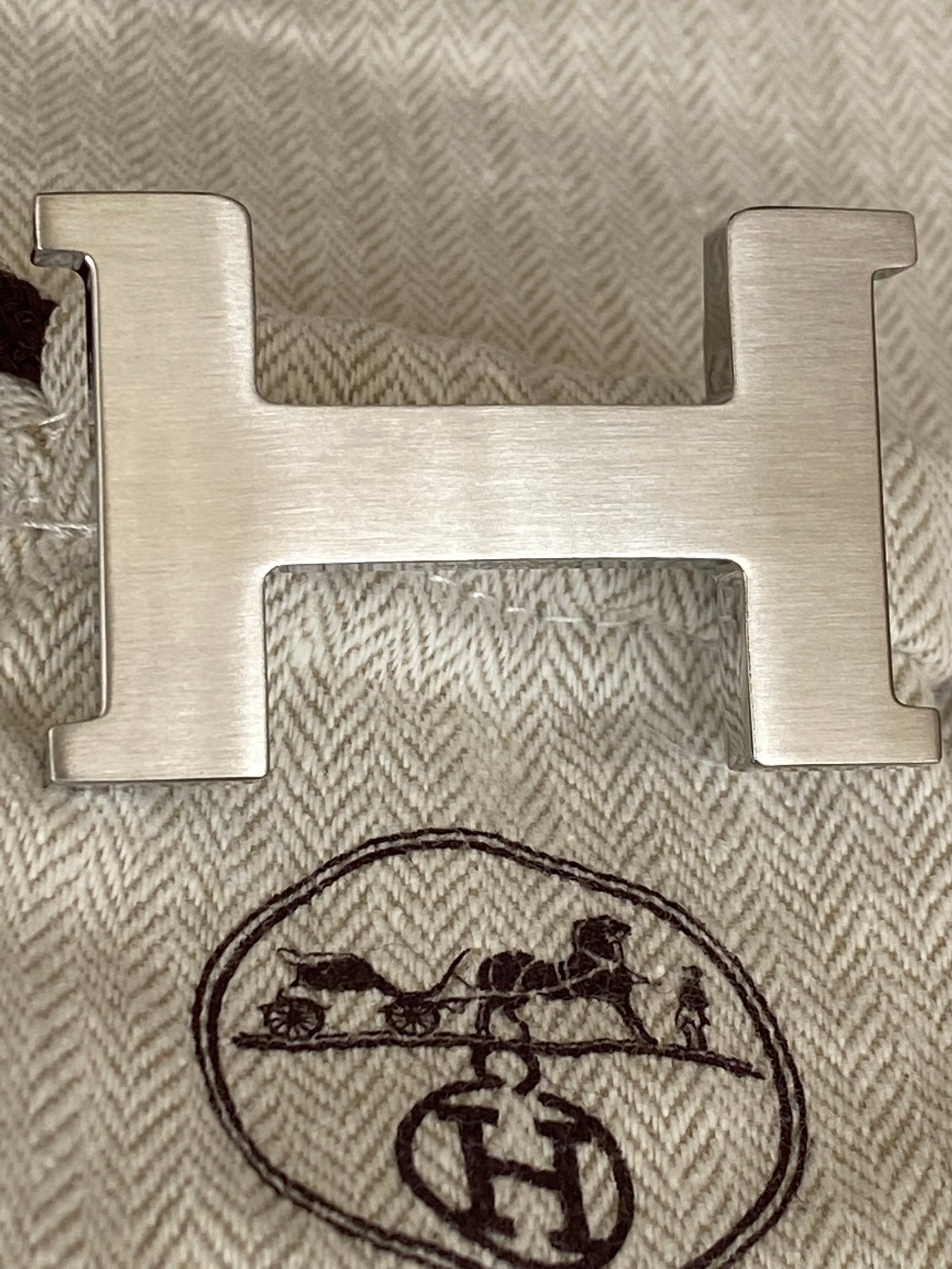 H 24mm Silver Brushed Belt buckle