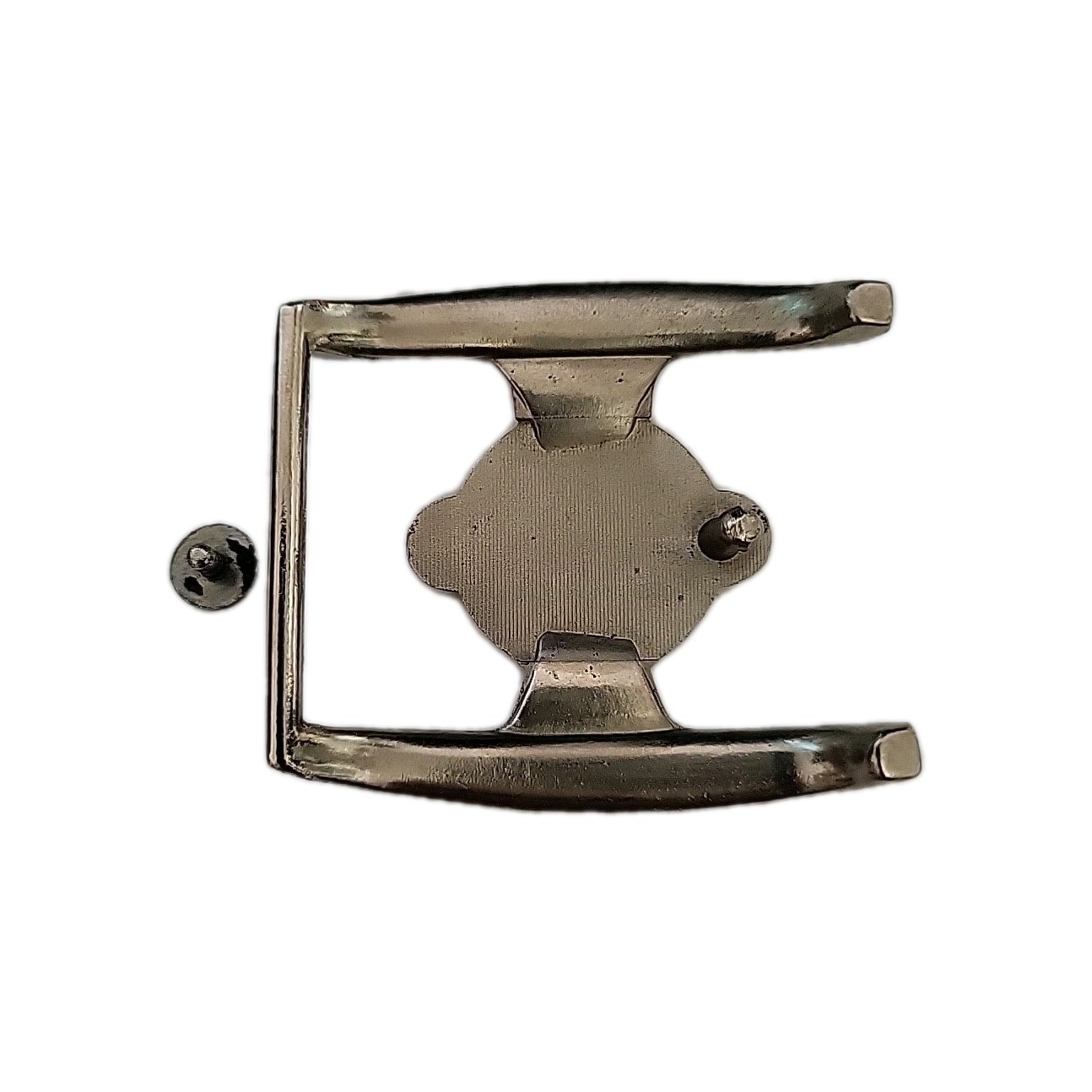 LEVI&rsquo;S AMERICAN 501 JEANS Silver Chrome 4 Pc Belt Buckle. Holder. Metal Insignia