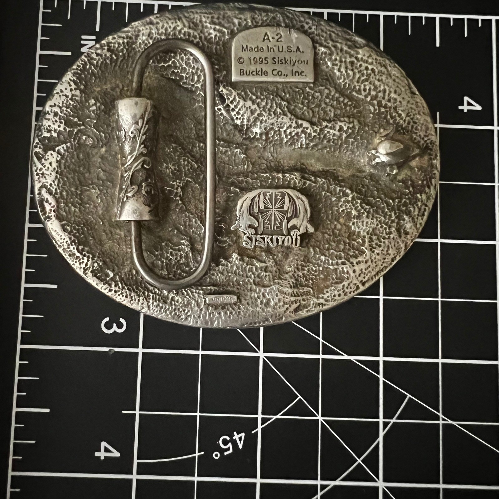 Siskiyou 1995 Flying Eagle Pewter Belt Buckle A-2 Made in USA Large Western