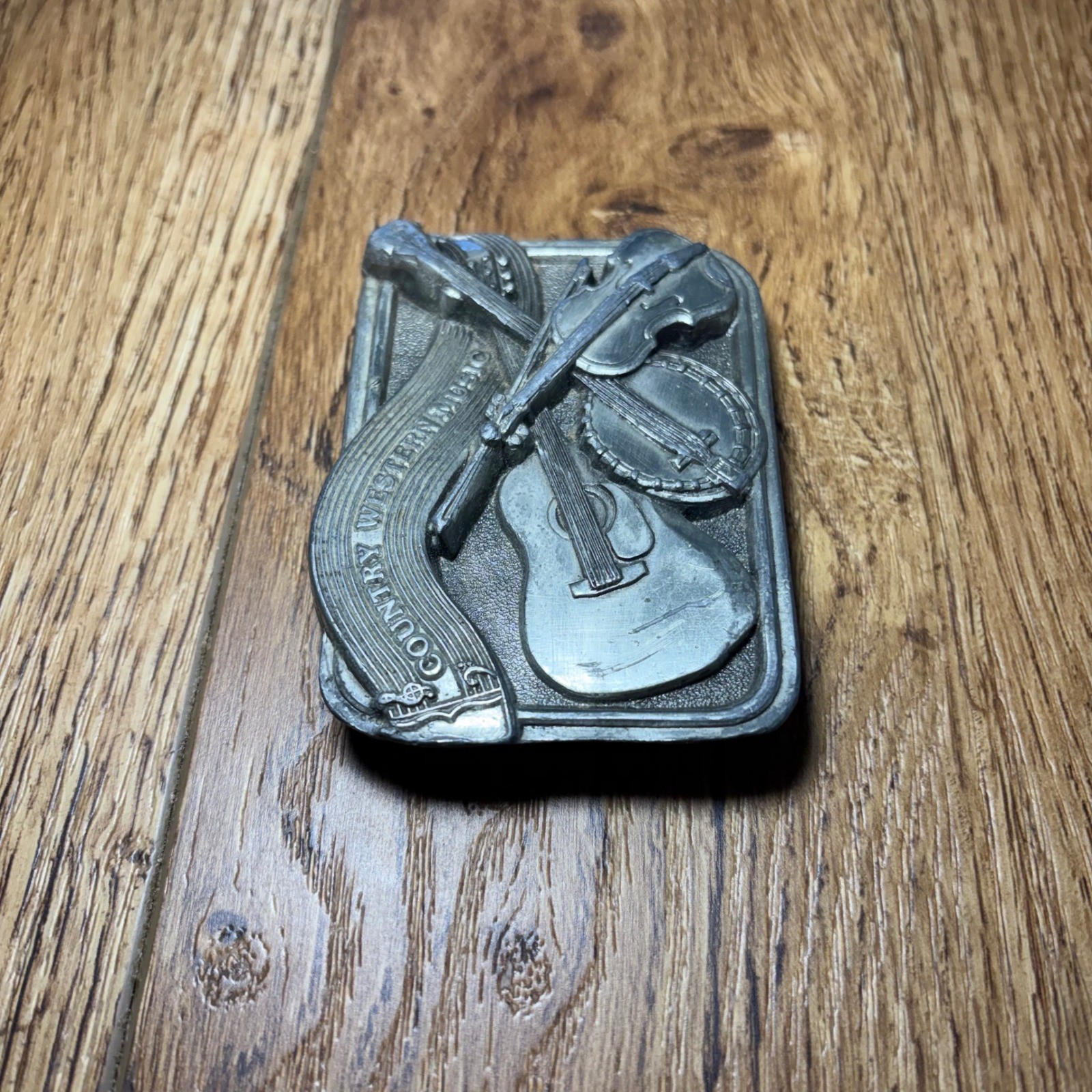 Vintage 1984 Bergamot Brass Works Country Western Music Belt Buckle USA Made
