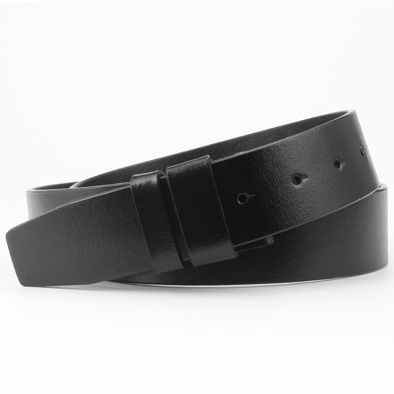 No Buckle Men Snap Strap Belt Full Leather No Buckle