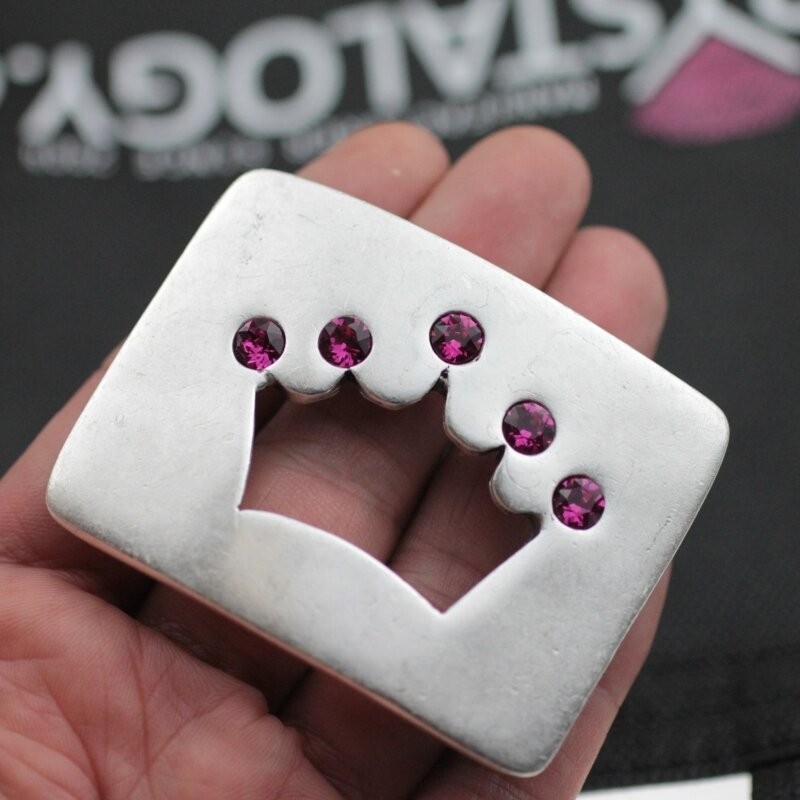 Princess Belt Buckle with Crown, Suitable for Swarovski Stones
