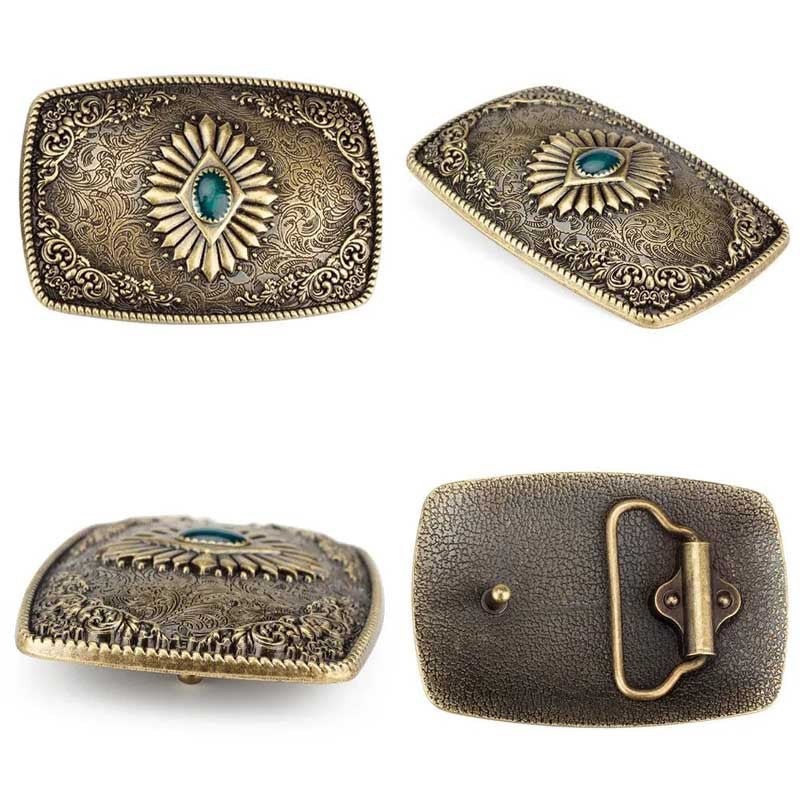 Antique Turquoise Belt Buckles for Men Women Western Texas Cowboy Cowgirls Gift