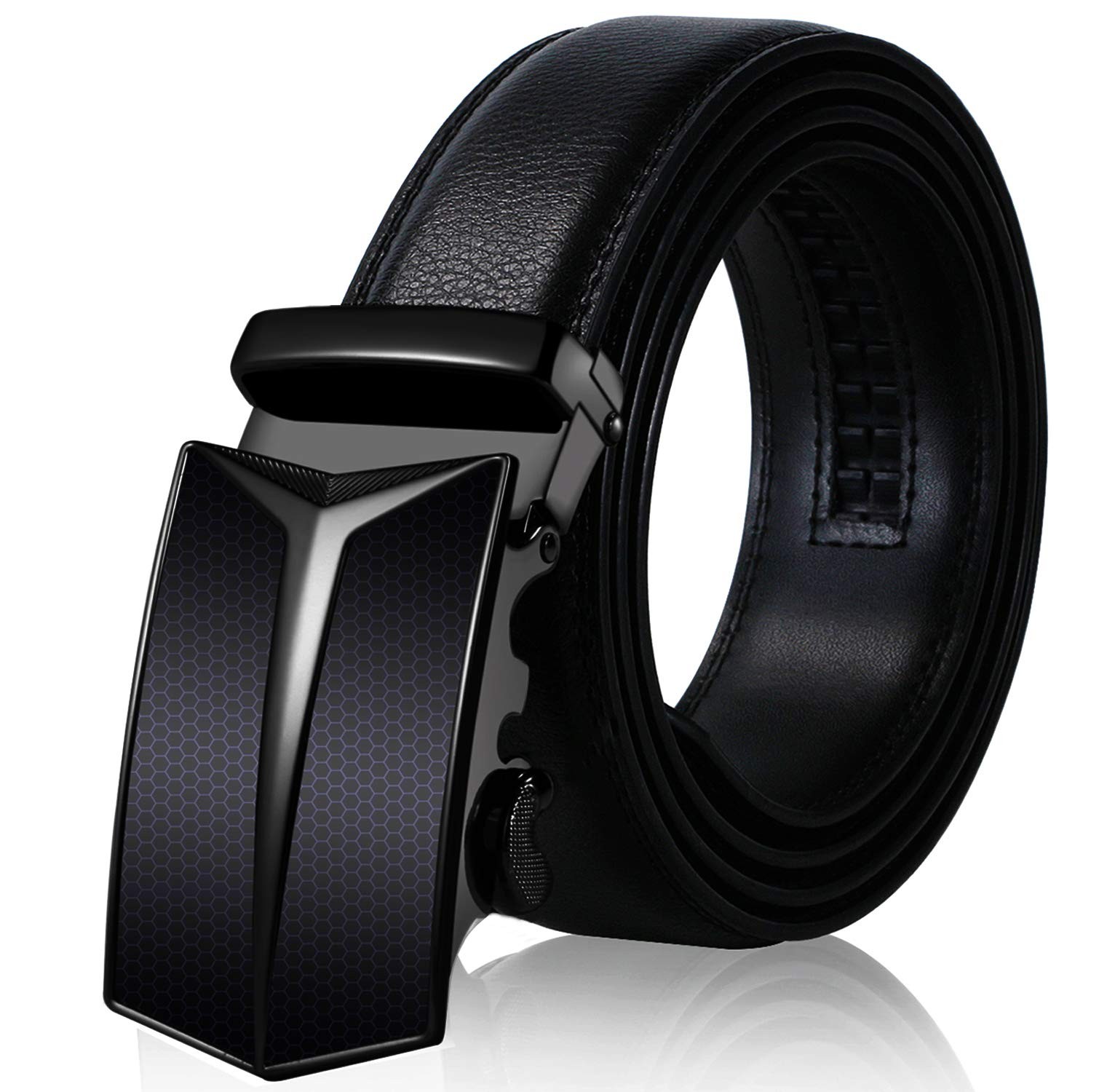 SIAELT Ratchet Belt for Men, Genuine Leather 36&Prime;~40&Prime; Waist Adjustable, Ba1