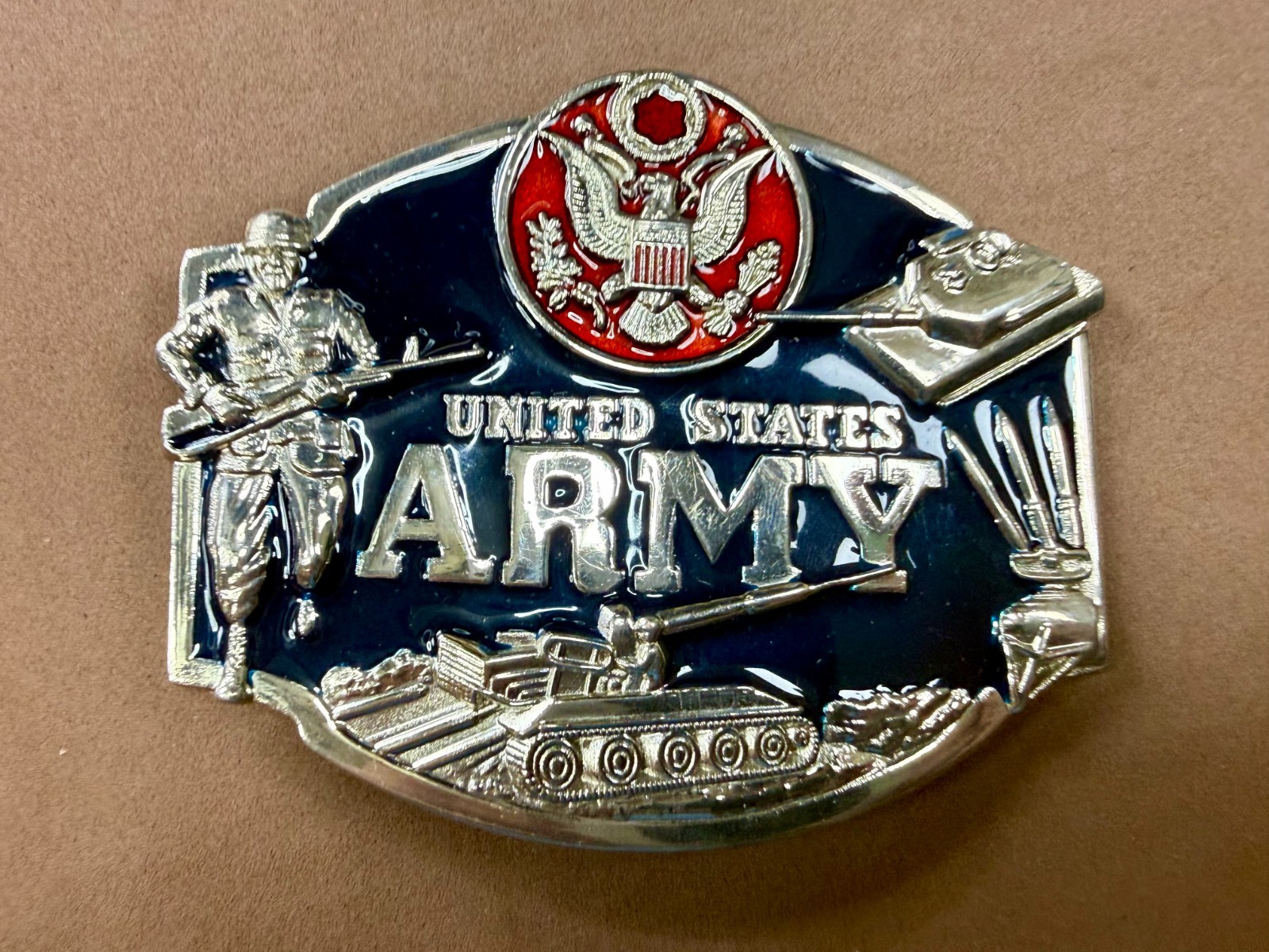 United States Army Military Soldier Veteran Commemorative Belt Buckle