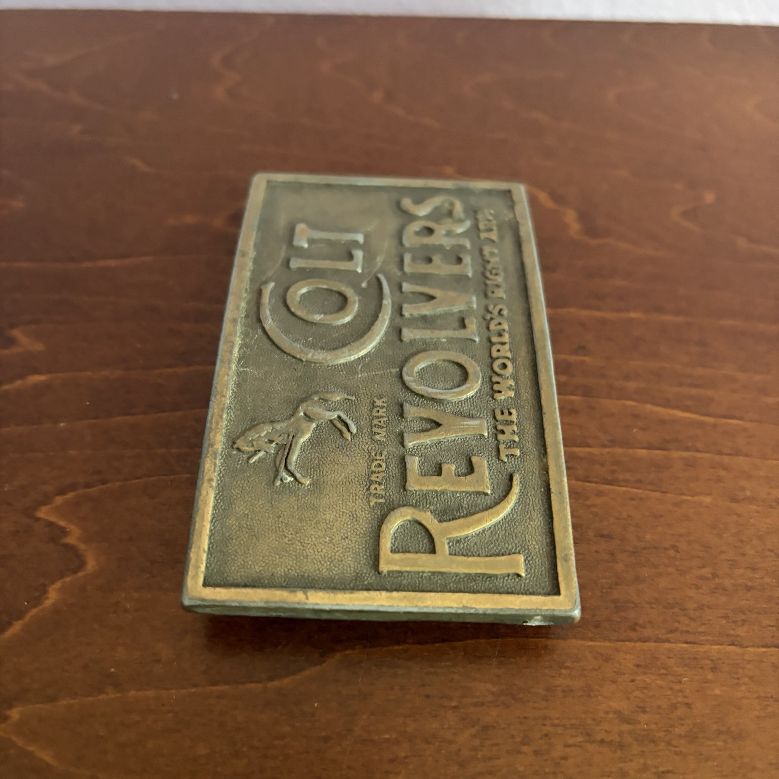 Vintage Colt Revolvers Brass Belt Buckle – Western Antique Finish