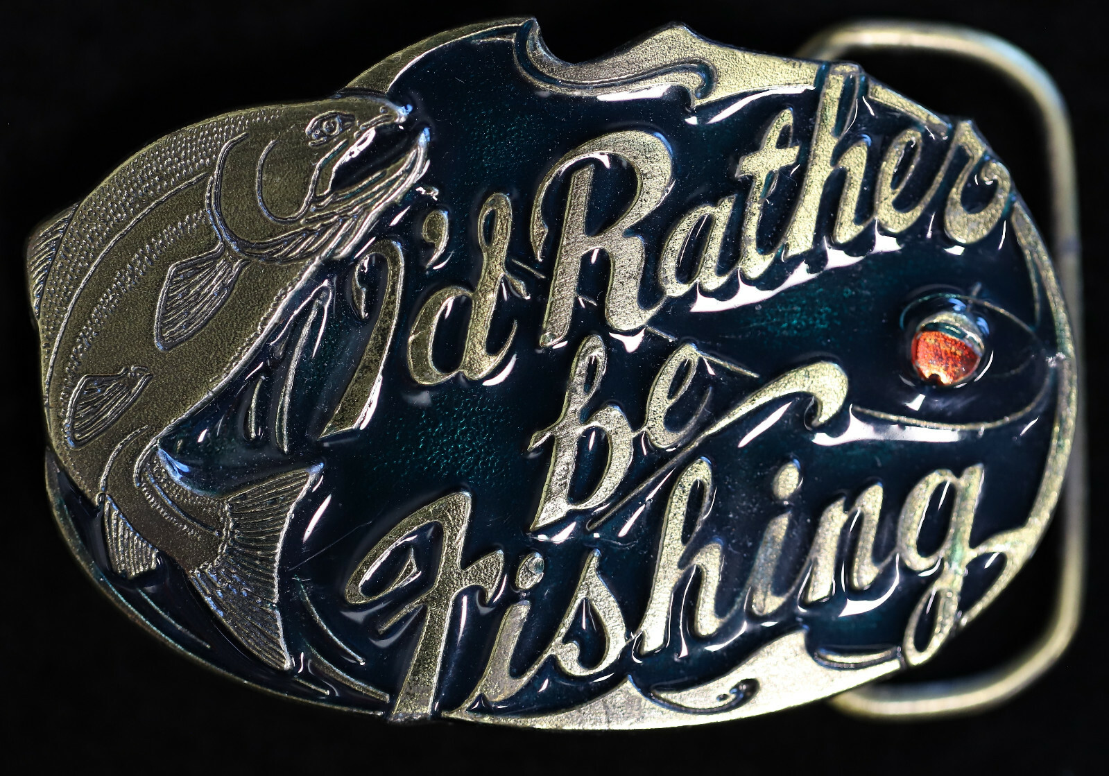 The Great American Buckle Co. I&rsquo;d Rather be Fishing Metal Belt Buckle #523