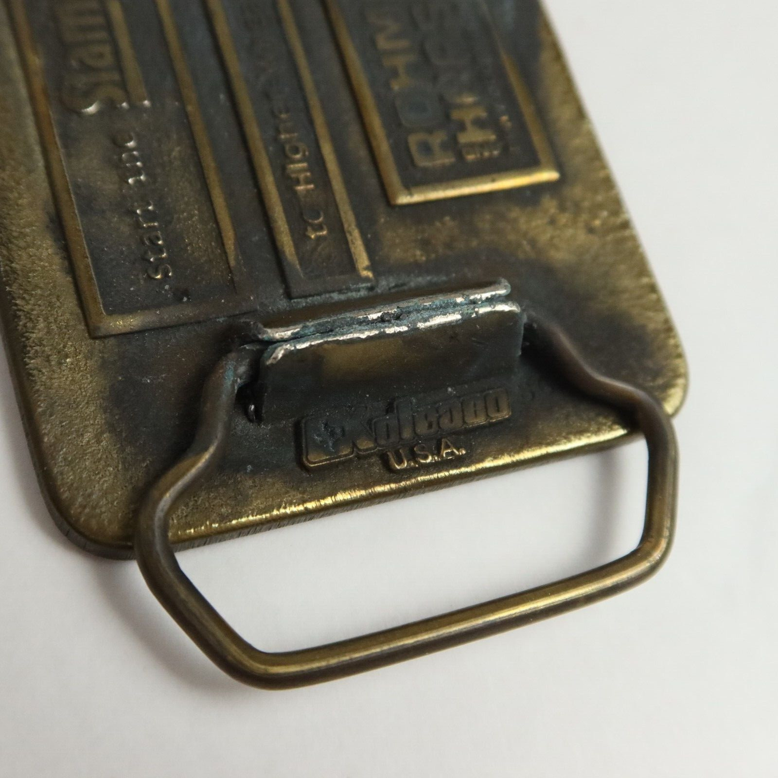 Vintage Stampede Spring Wheat Belt Buckle Farmer 70s Koleaco Rohm Haas Seed USA