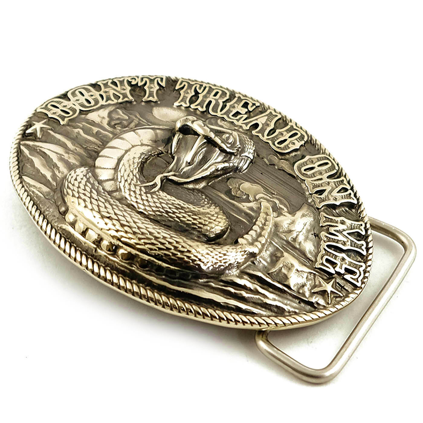 Don&rsquo;t Tread on Me german silver belt buckle, Historical American flag buckle