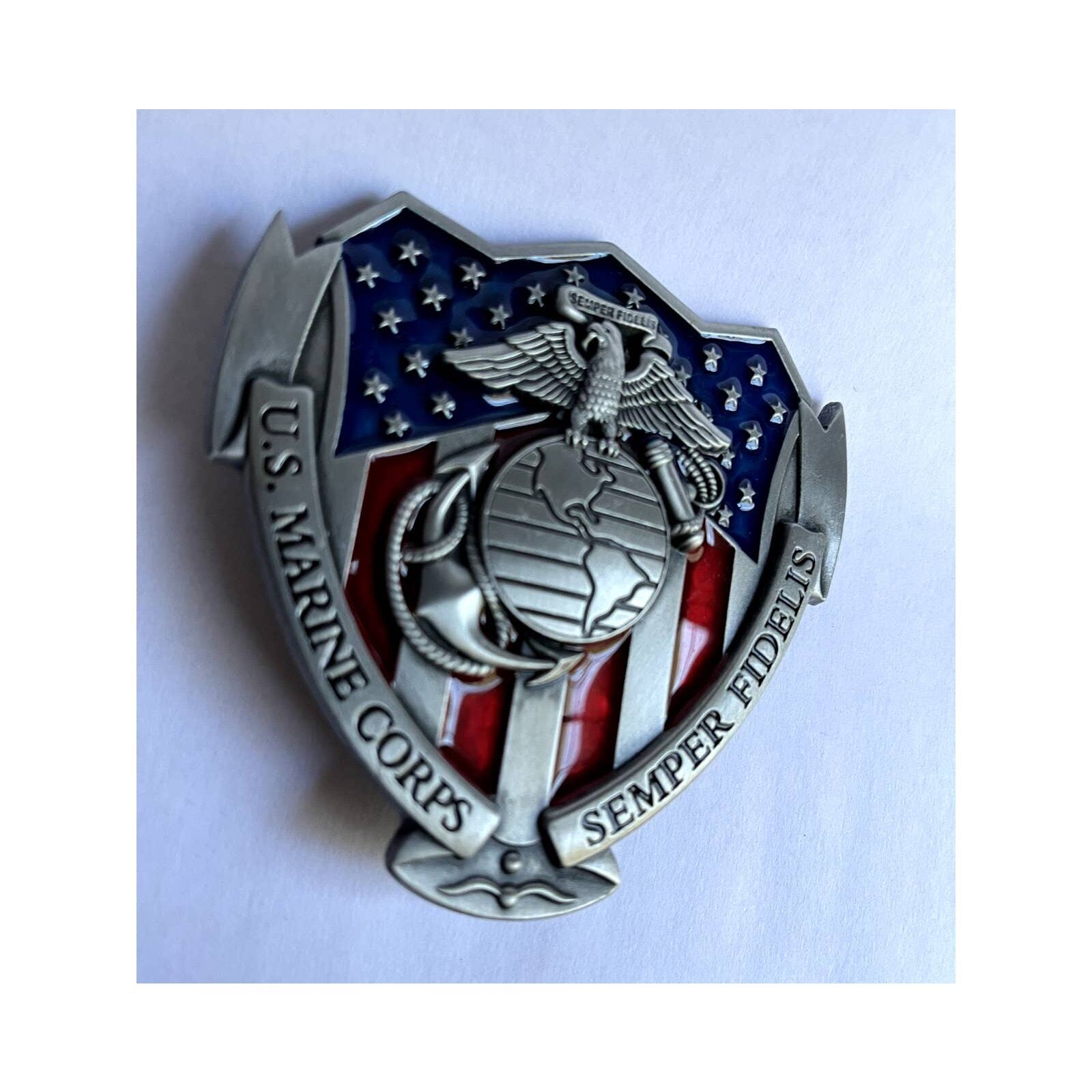 United States Marine Corps Semper Fidelis Shield Belt Buckle