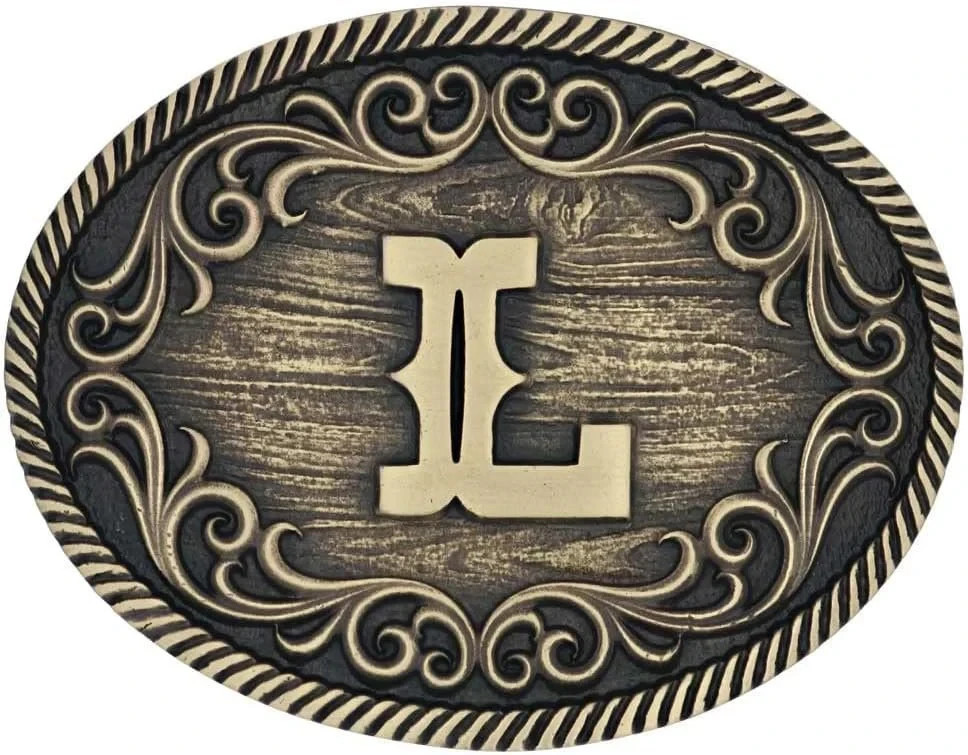 Montana Silversmiths Filigree Initial Attitude Belt Buckle