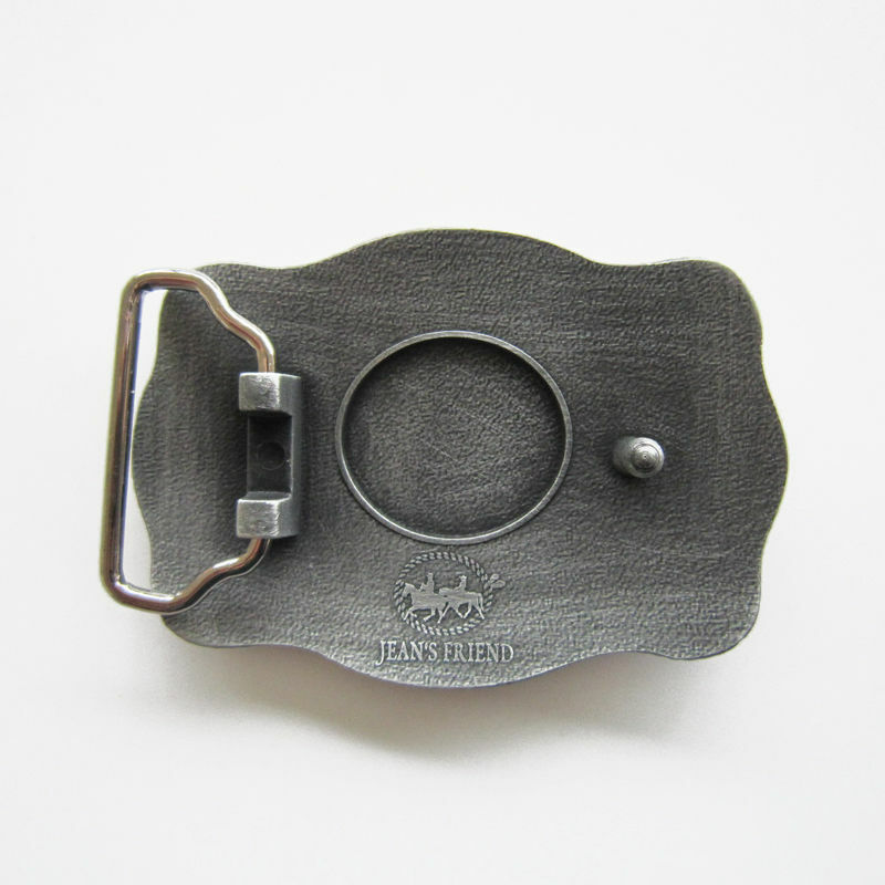 Western Flower Pattern Longhorn Bull Metal Belt Buckle
