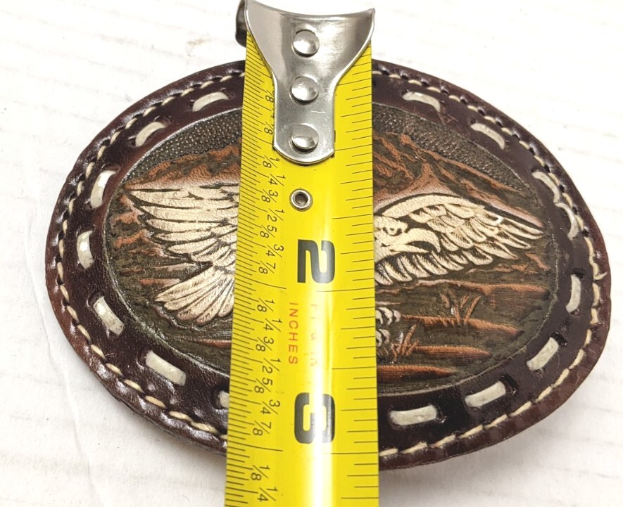 Leather Flying Eagle Belt Bukle, Stamped, Quality Made