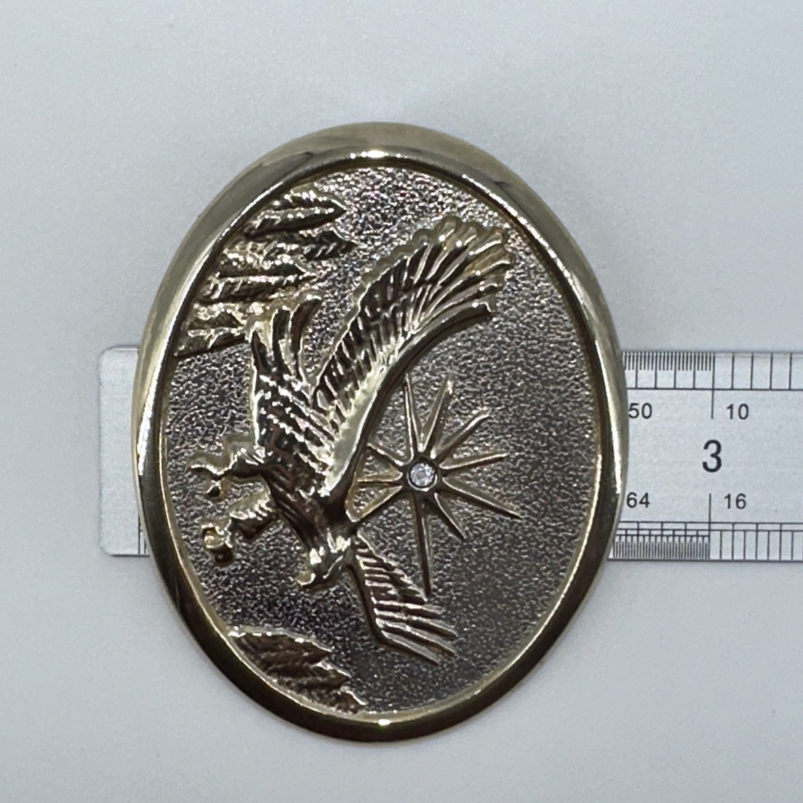 Vintage Belt Buckle Gold & Silver Tone Americana Eagle Western Cowboy Southwest