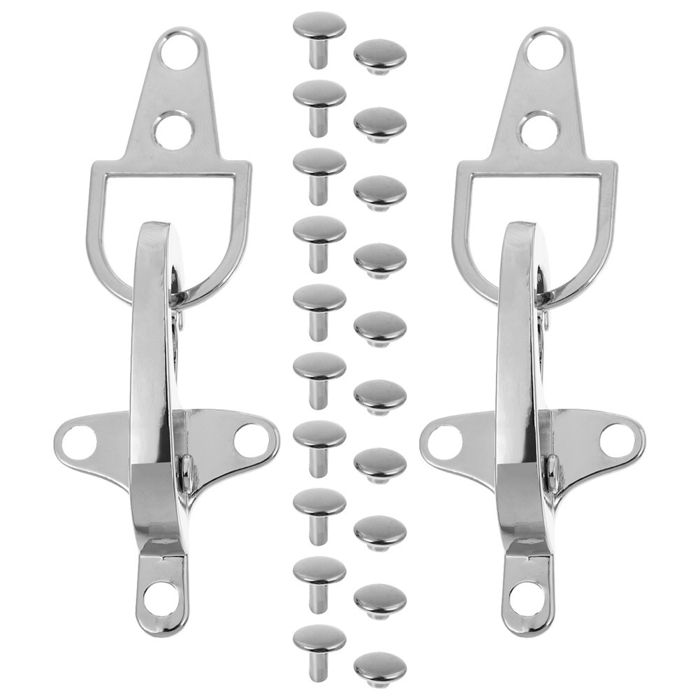 1 Pair Zinc Alloy Metal Belt Buckles Durable Silver Decorative Connectors