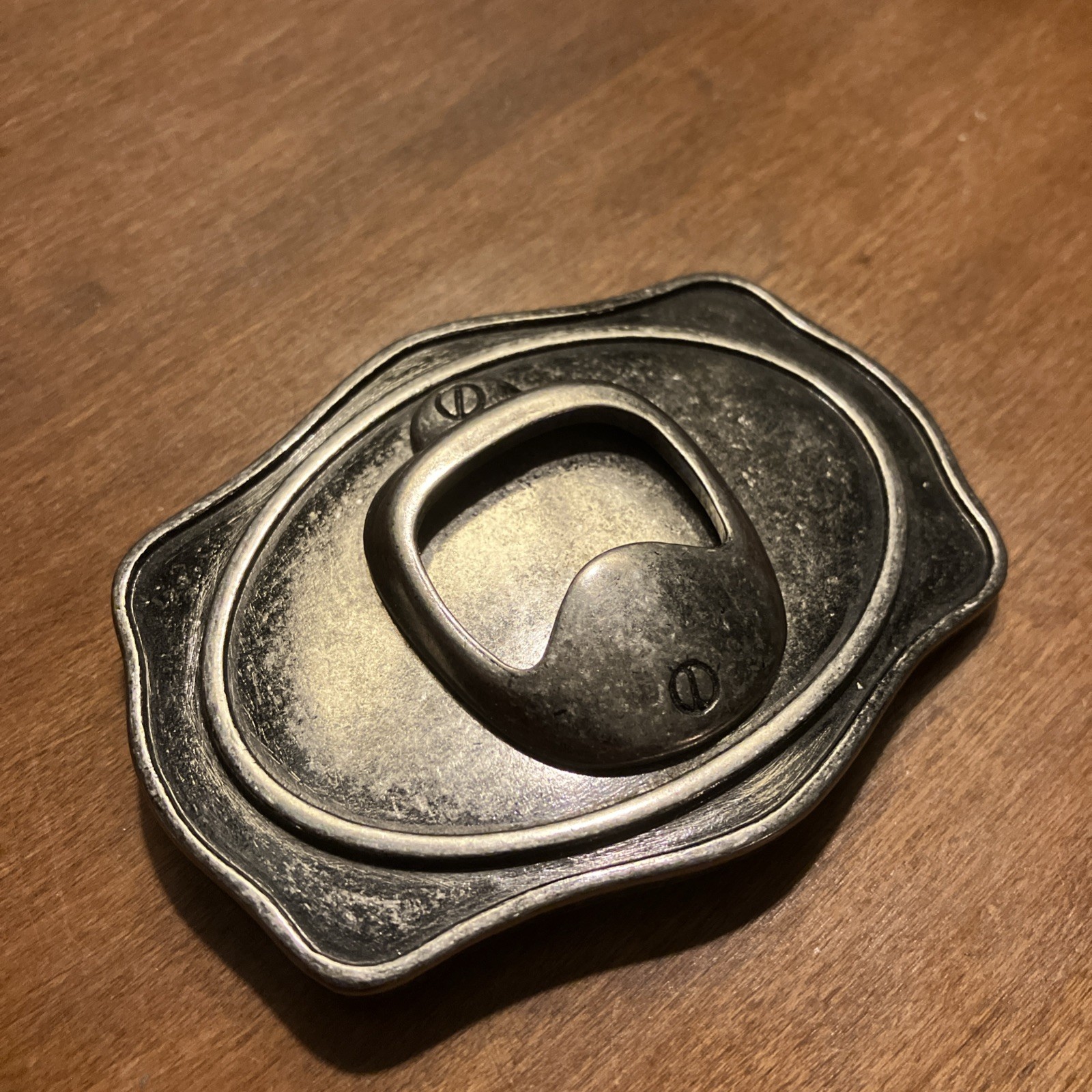 Beer Bottle BELT BUCKLE Opener Novelty Oval Metal Silver Color