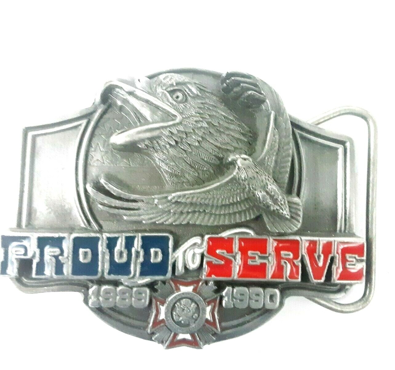 1989 Limited Edition 4821/5000 Proud To Serve VFW Screaming Eagle Belt Buckle