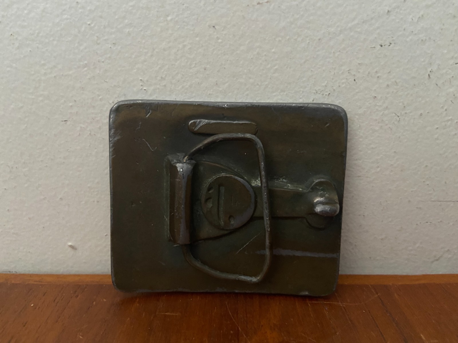 Vintage 1975 Cowboy Jackson Hole Wyoming Brass Belt Buckle Made In USA Ski Lift