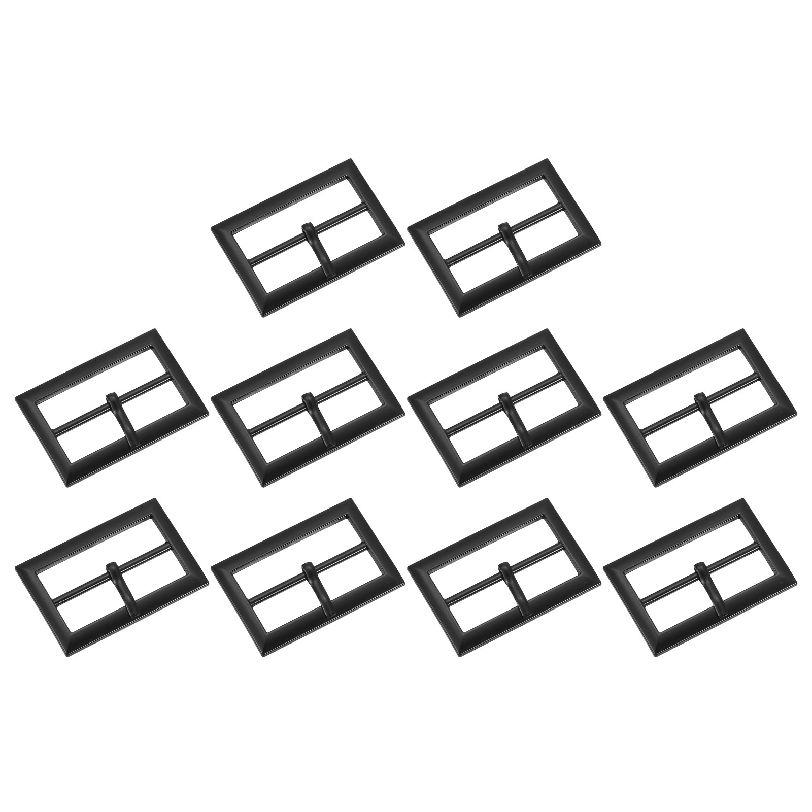 10Pcs Belt Buckle, 1.18&Prime; Single Prong Rectangle Buckles, Matte Black