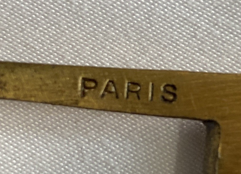 Gold Tone Monogram M or W Belt Buckle Made in Paris 2” x 1 3/8” Unisex