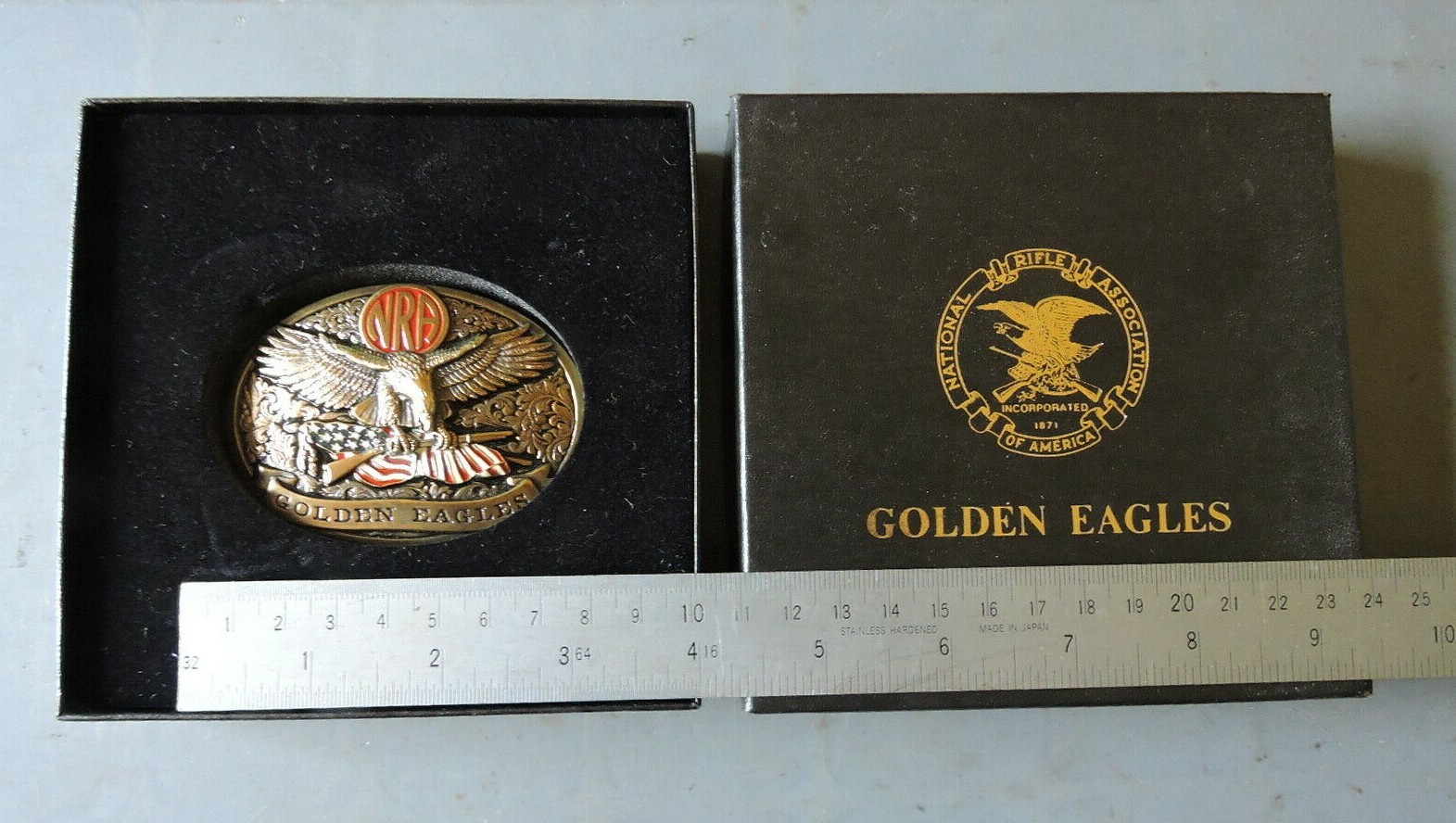VTG LIMITED EDITION NRA National Rifle Association Golden Eagles Belt Buckle