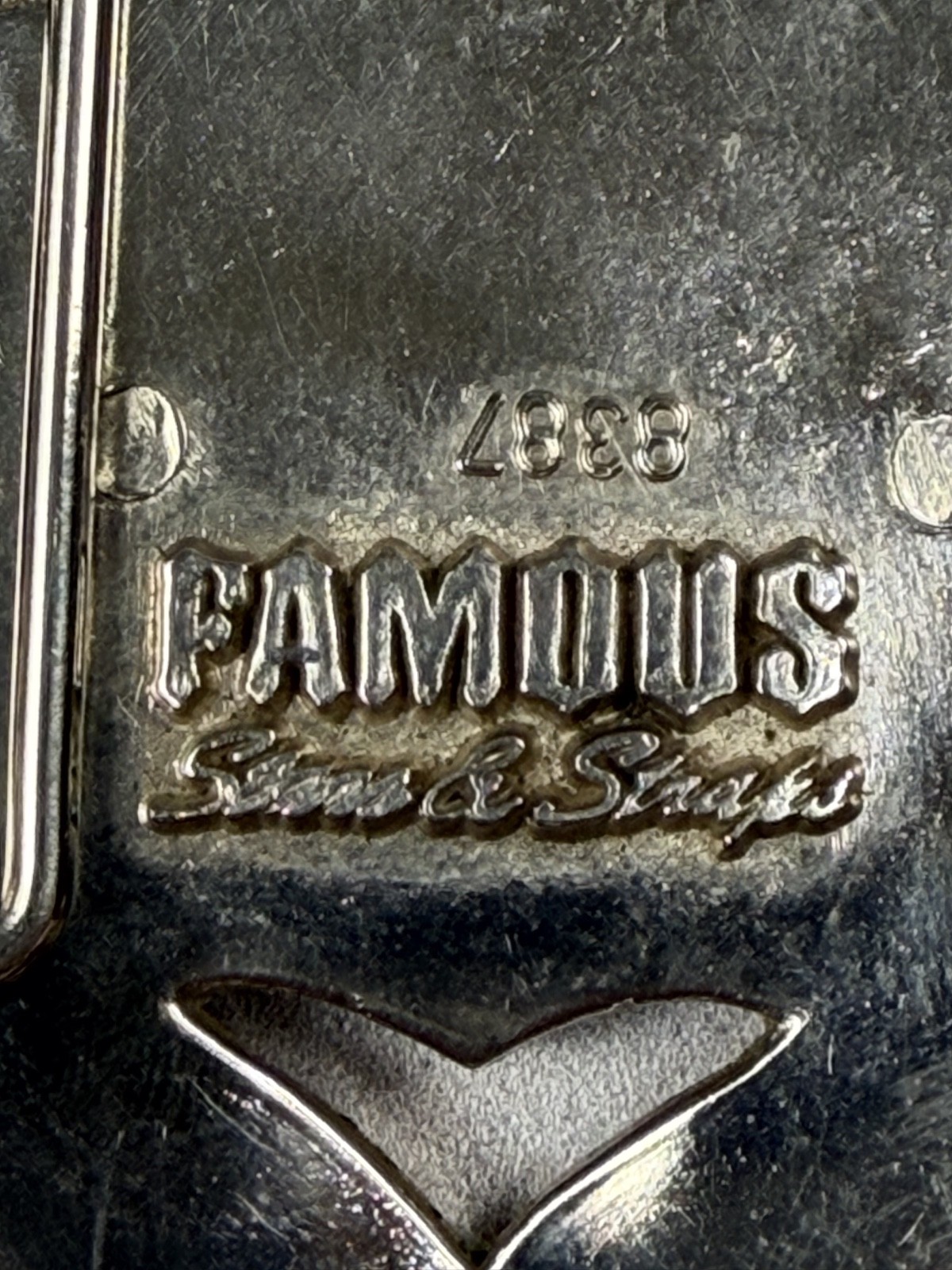 Vtg Y2K Famous Stars and Straps American Flag Cadillac Chrome Belt Buckle 8387
