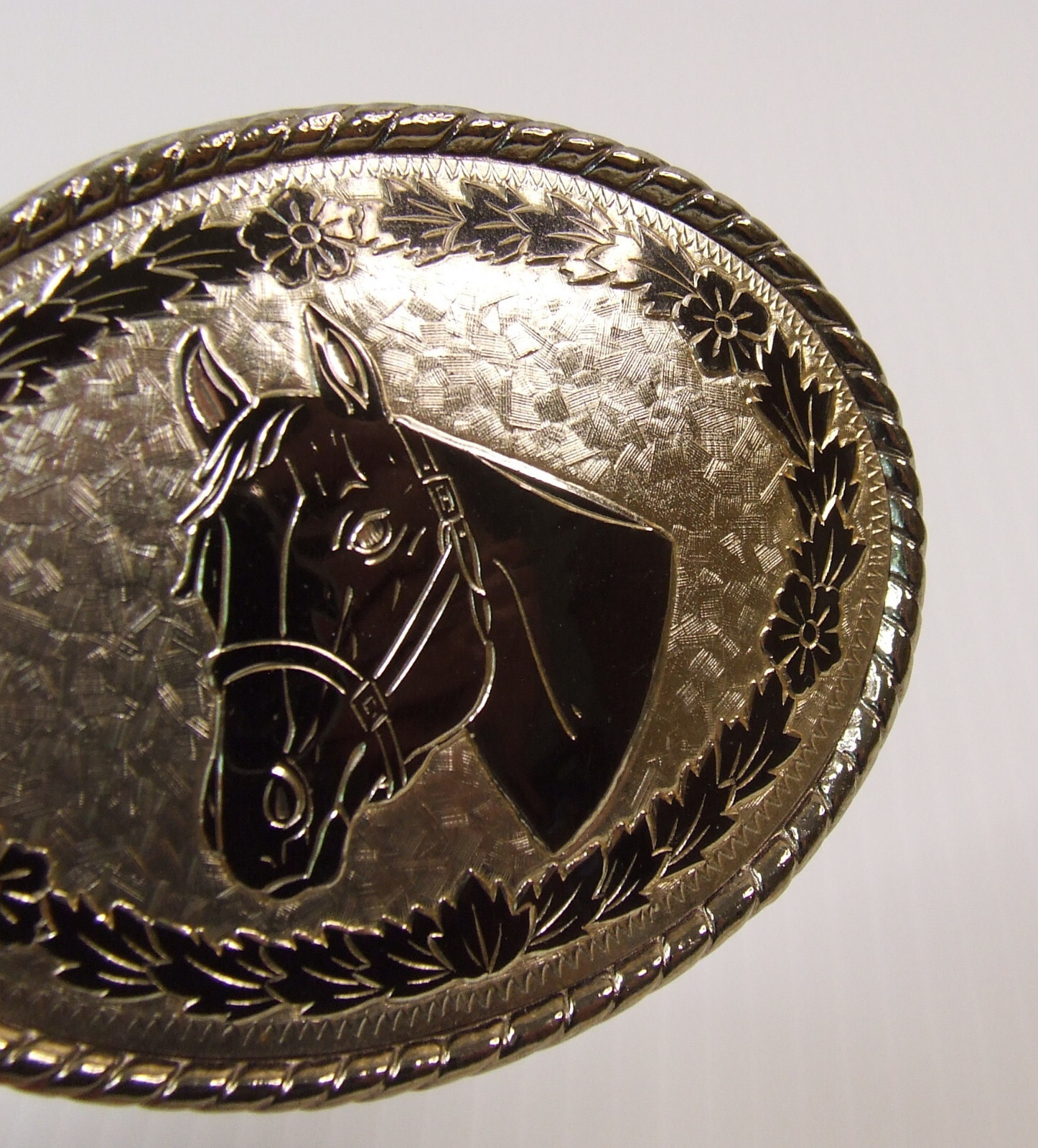 Bridled Horse Head Equestrian Oval Belt Buckle Made in USA
